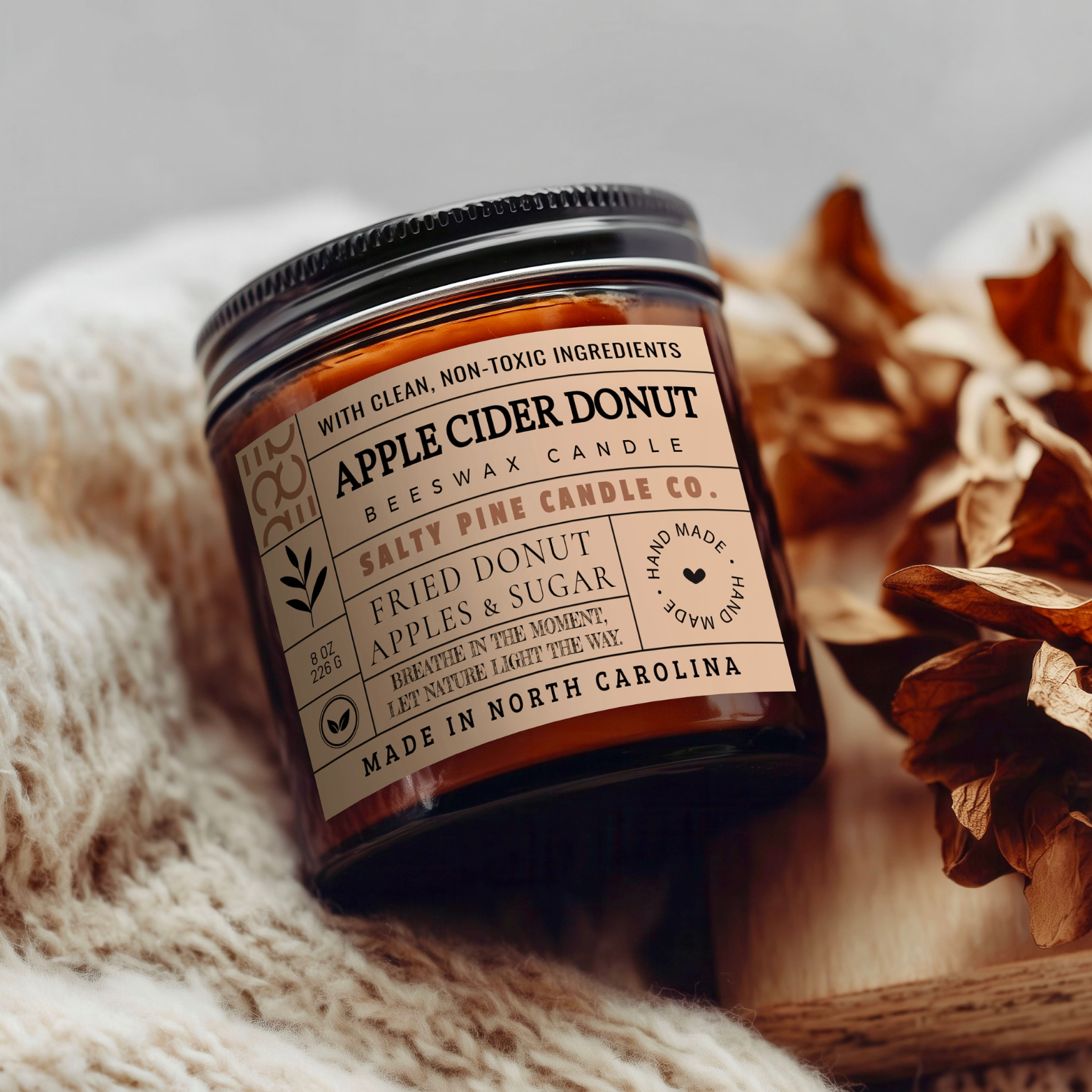 Apple Cider Donut Fall Beeswax Candle