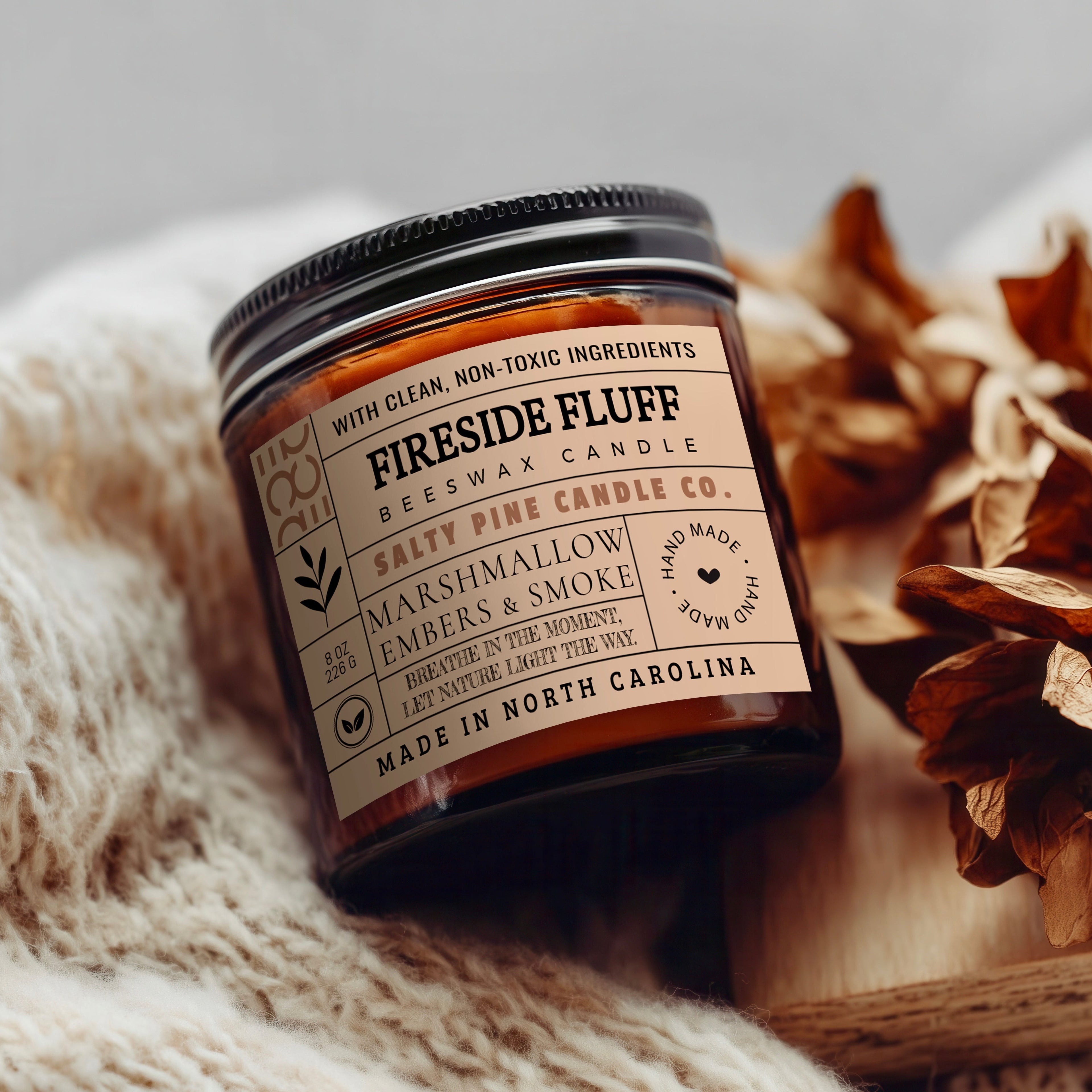 Fireside Fluff Fall Beeswax Candle