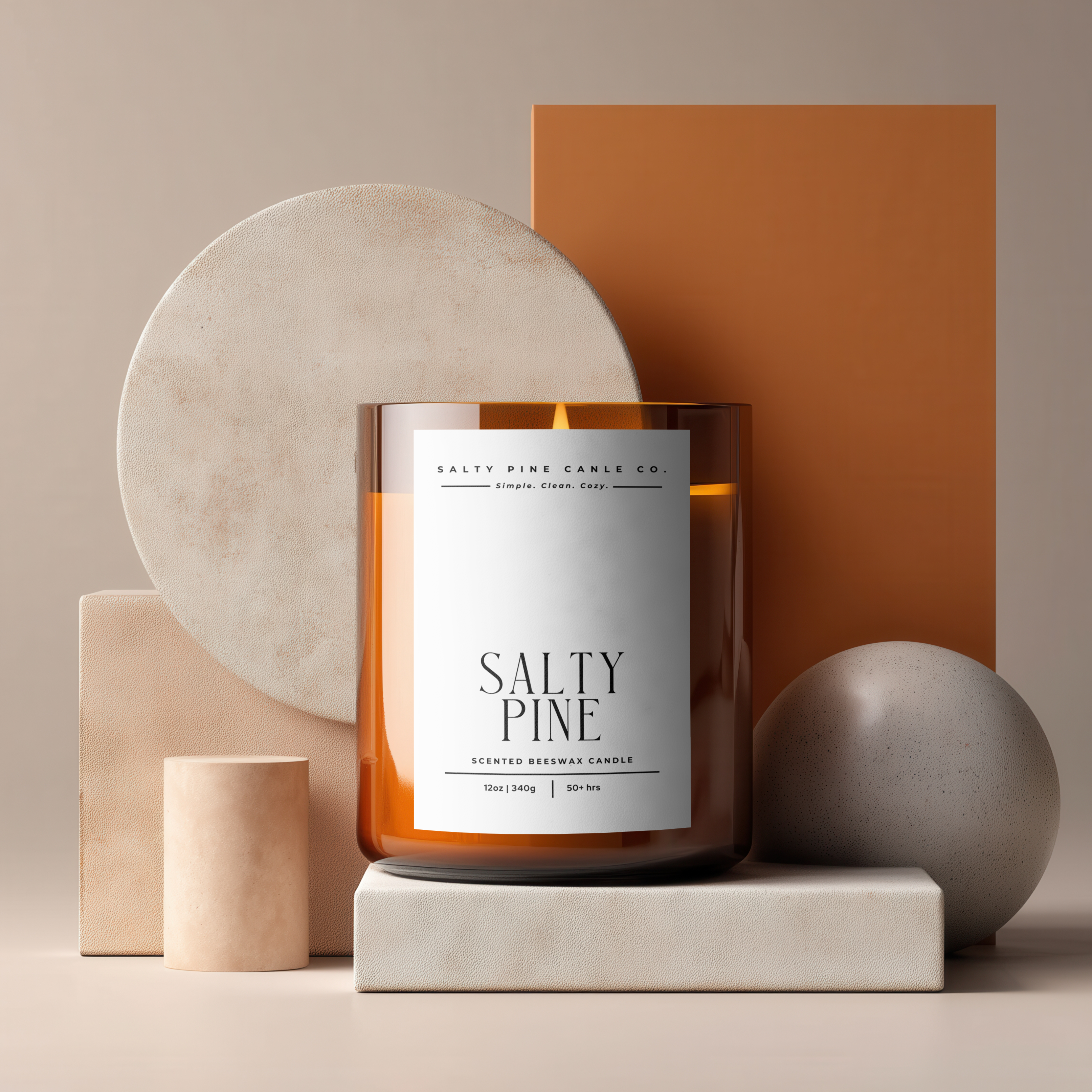 Salty Pine Beeswax Candle - 12oz