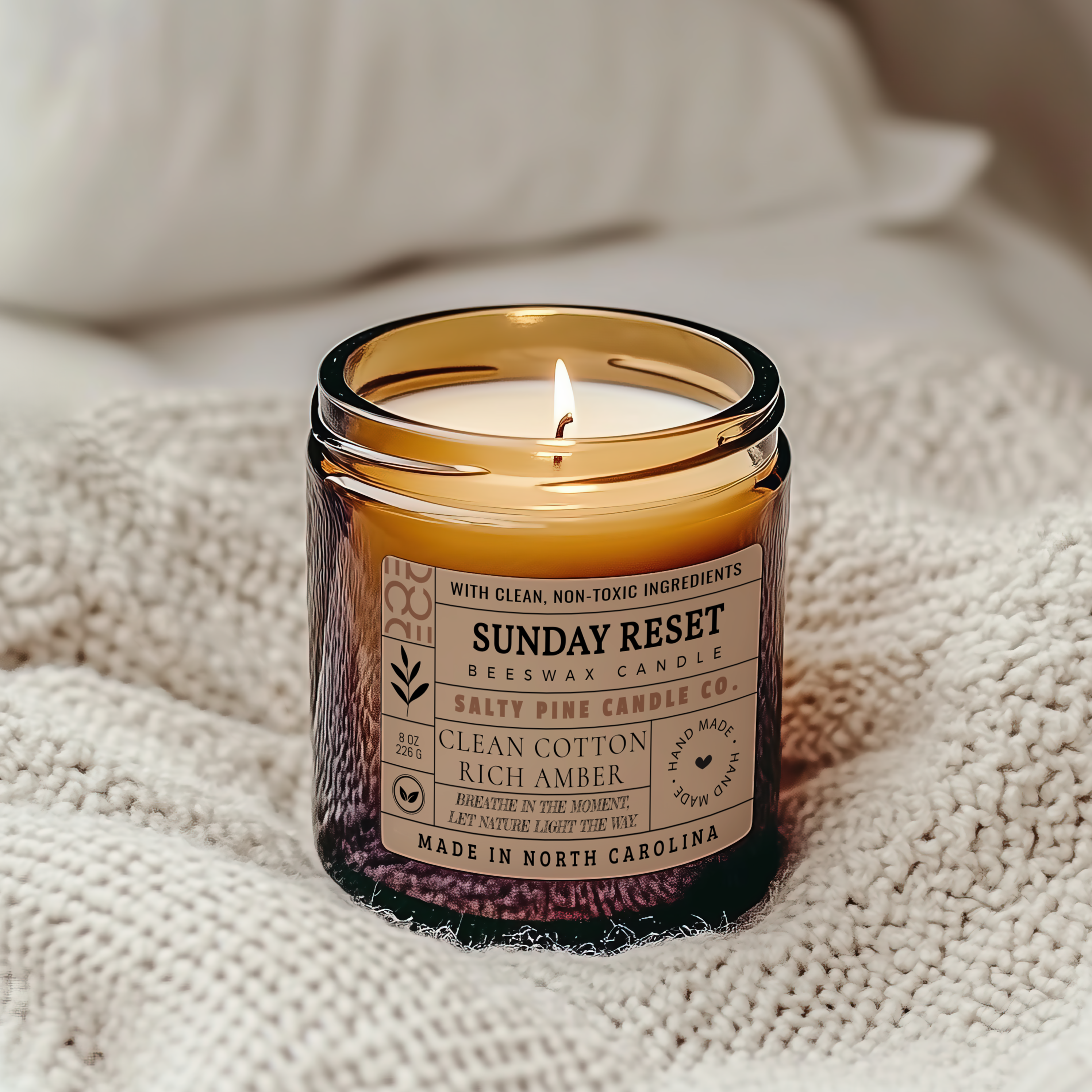 Sunday Reset Beeswax Candle