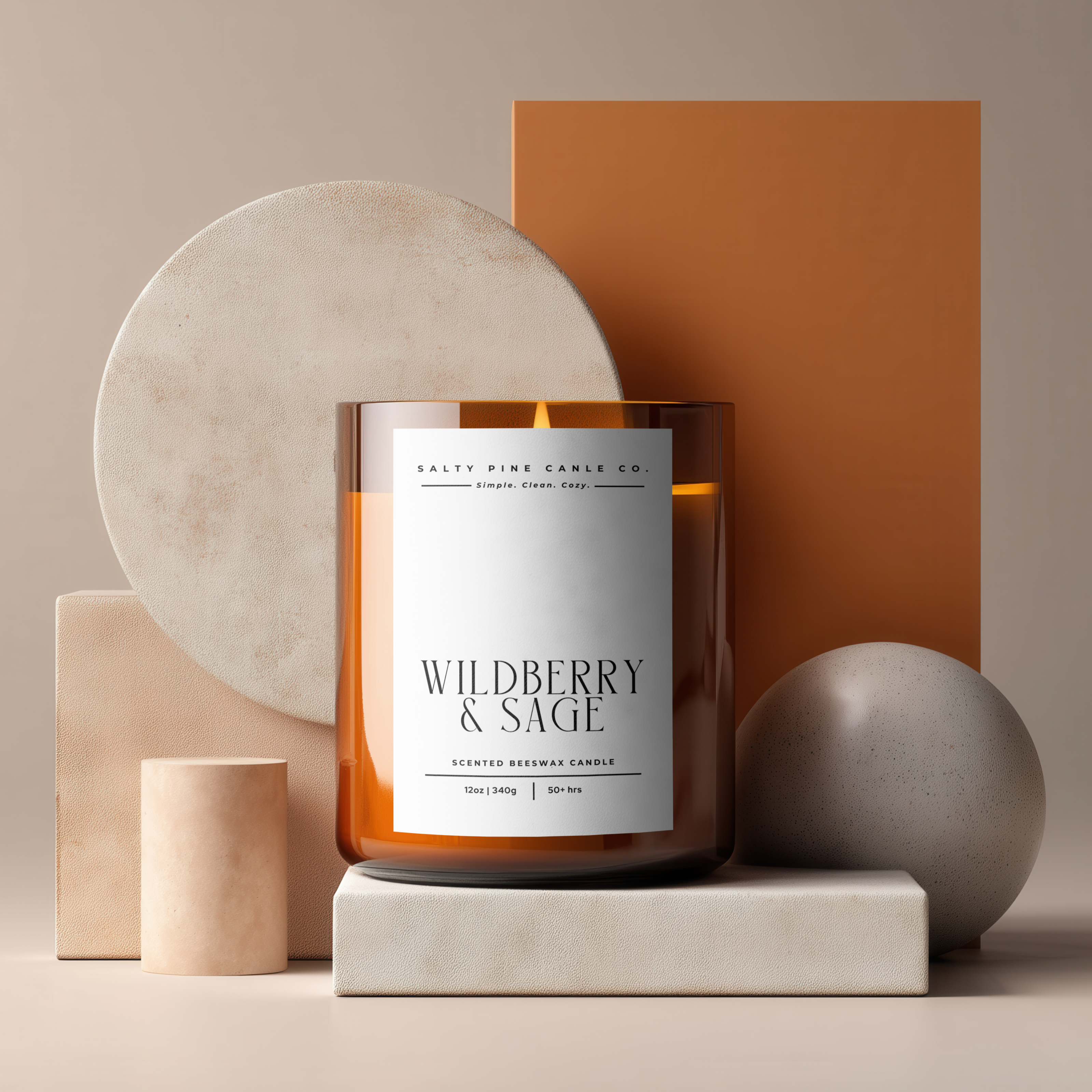 Wildberry and Sage Beeswax Candle - 12oz
