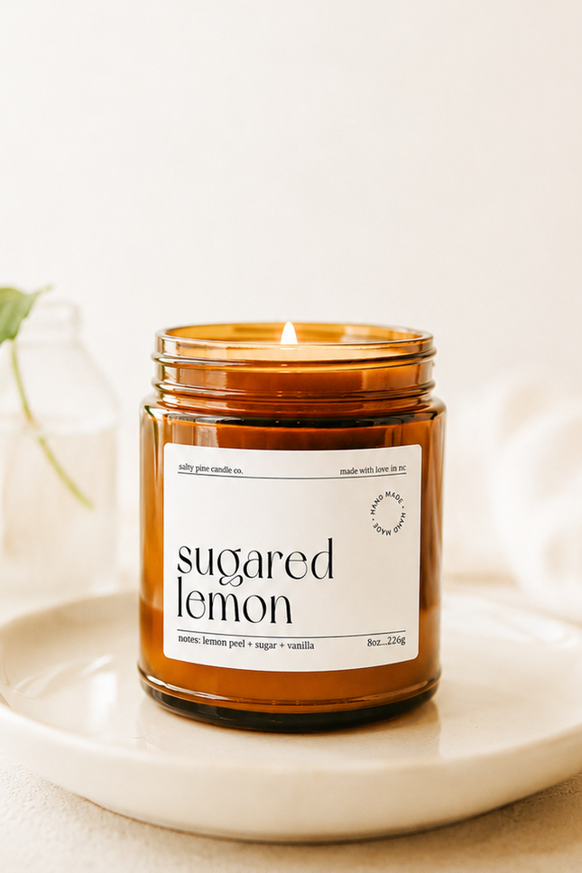 Sugared Lemon Beeswax Candle