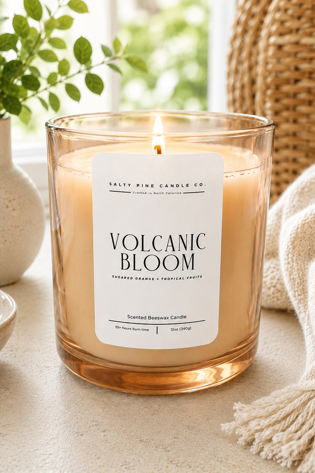 Volcanic Bloom Beeswax Candle - 12oz
