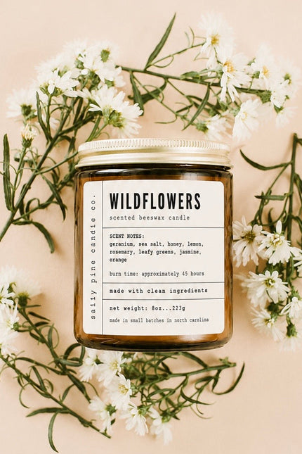Wildflowers Beeswax Candle