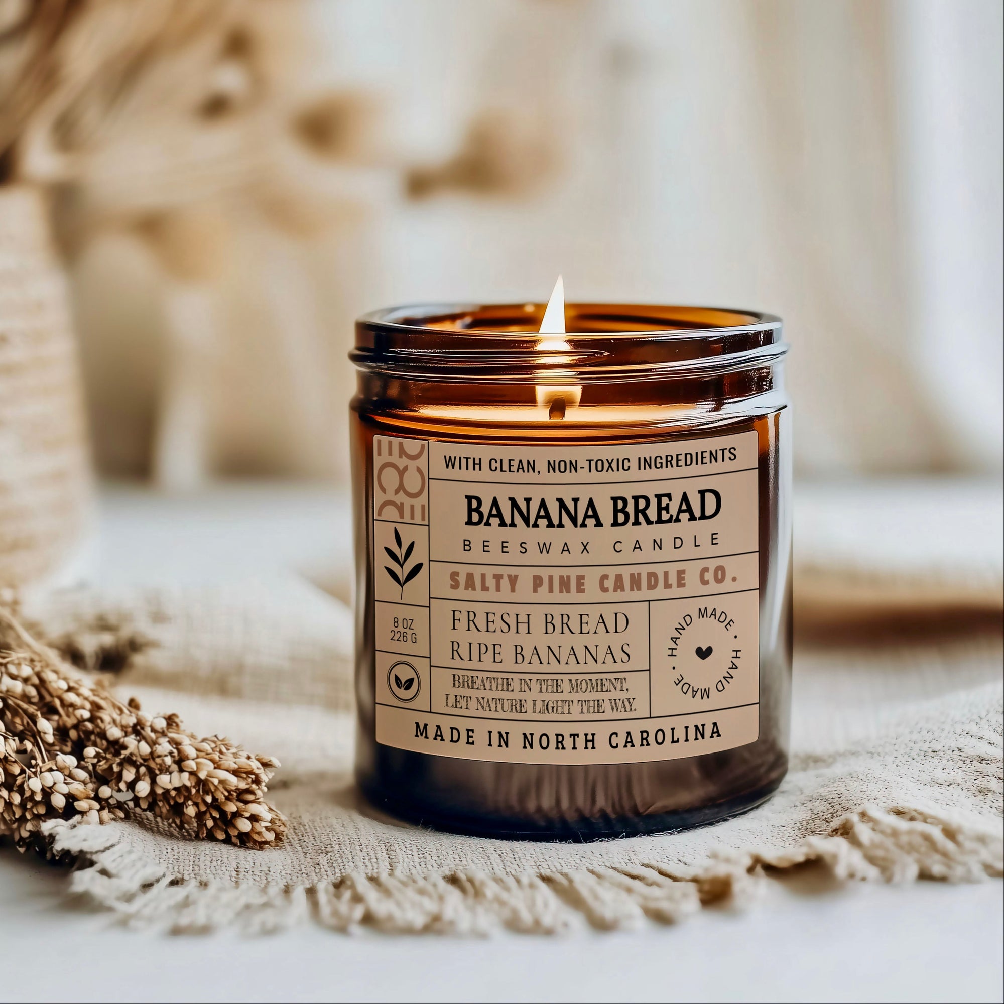 Banana Bread Beeswax Candle