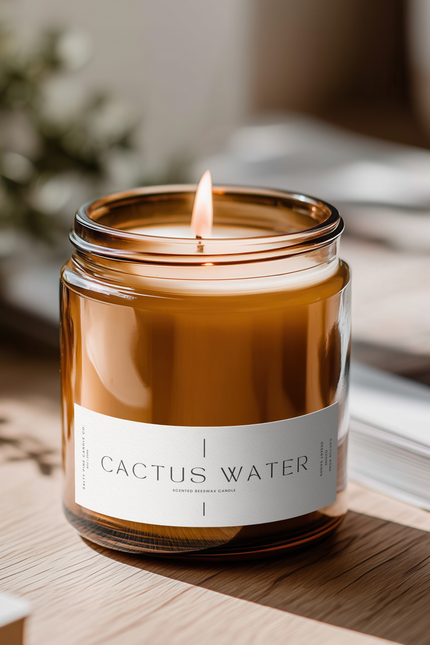 Cactus Water Beeswax Candle