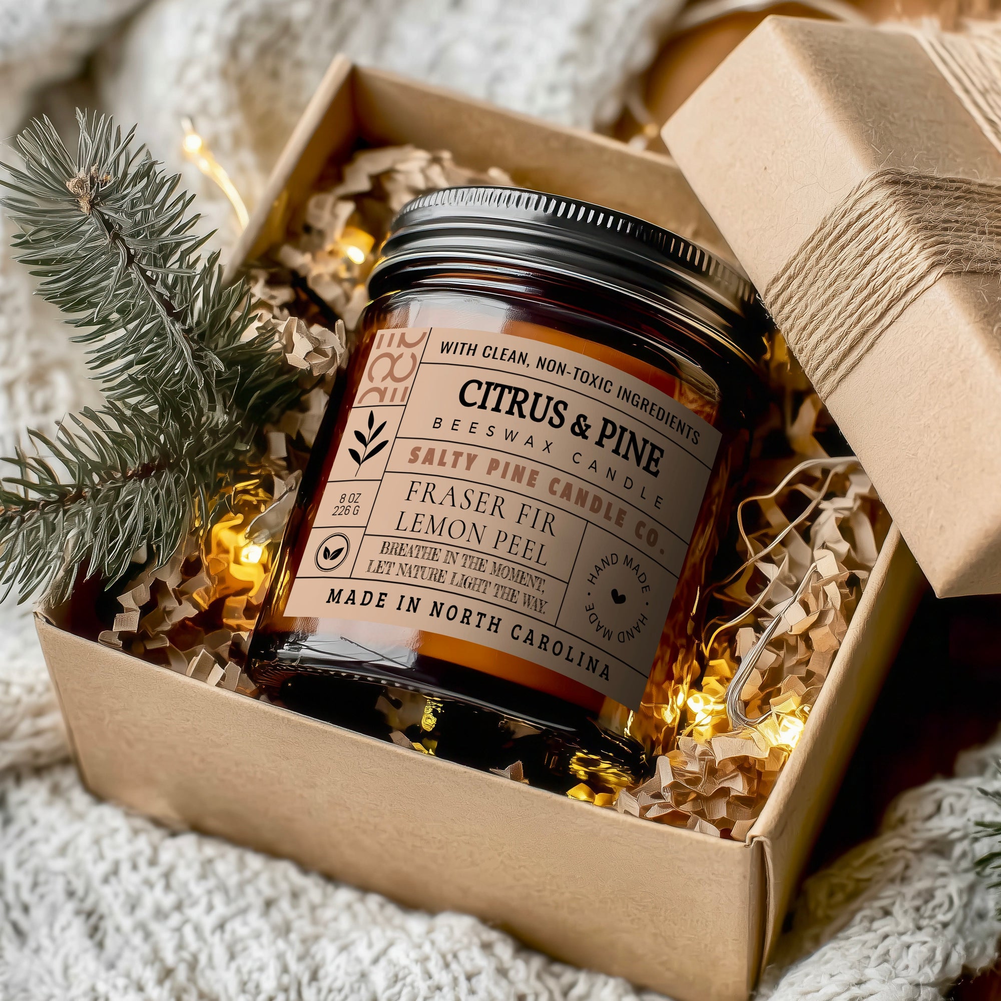 Citrus & Pine Fall Beeswax Candle