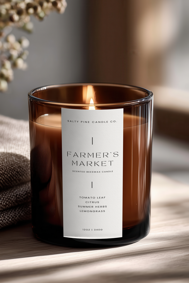 Farmer's Market Beeswax Candle - 12oz