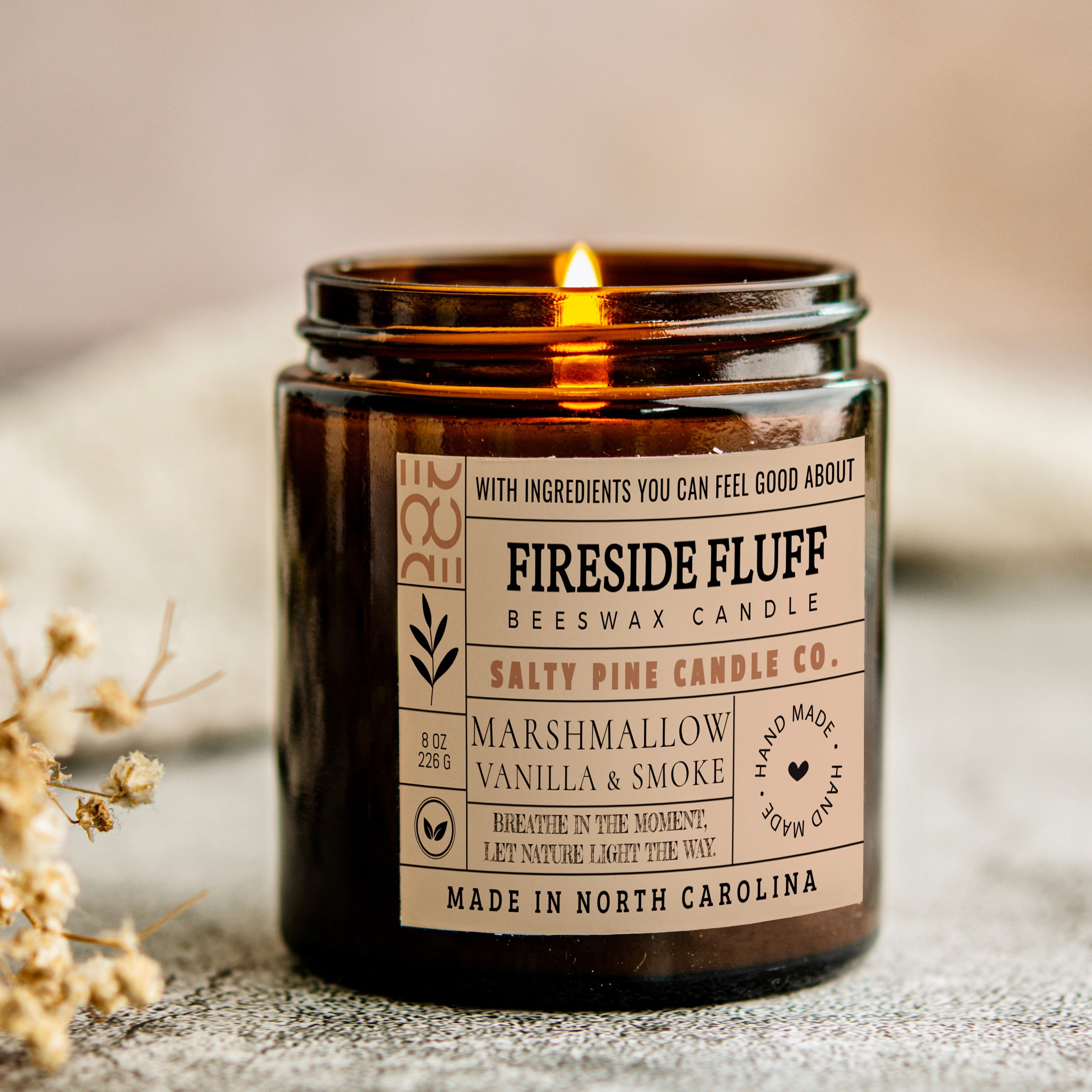Fireside Fluff Fall Beeswax Candle