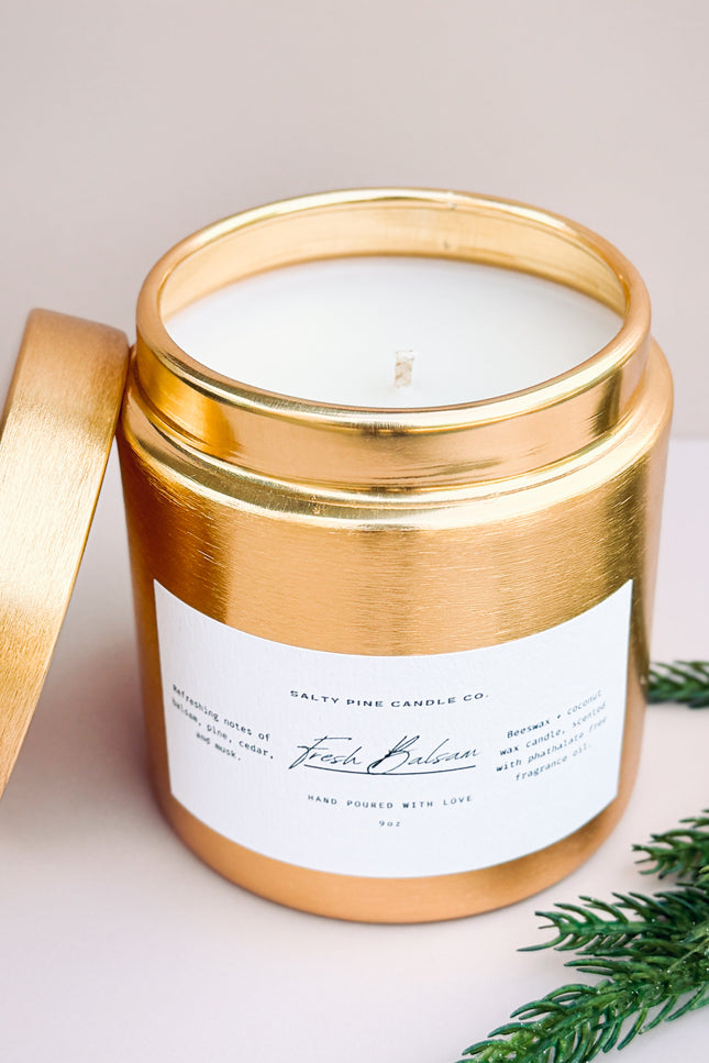 Fresh Balsam Gold Tin Candle