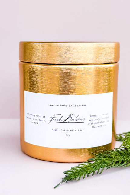 Fresh Balsam Gold Tin Candle