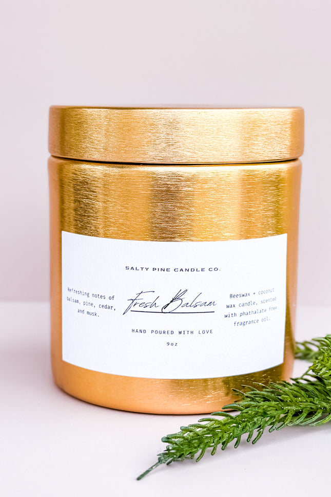 Fresh Balsam Gold Tin Candle
