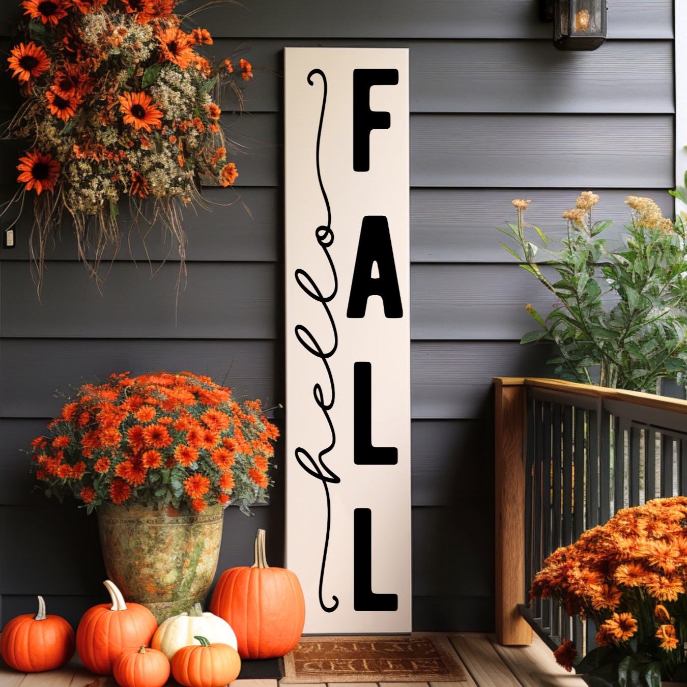 Hand Painted Hello Fall Sign