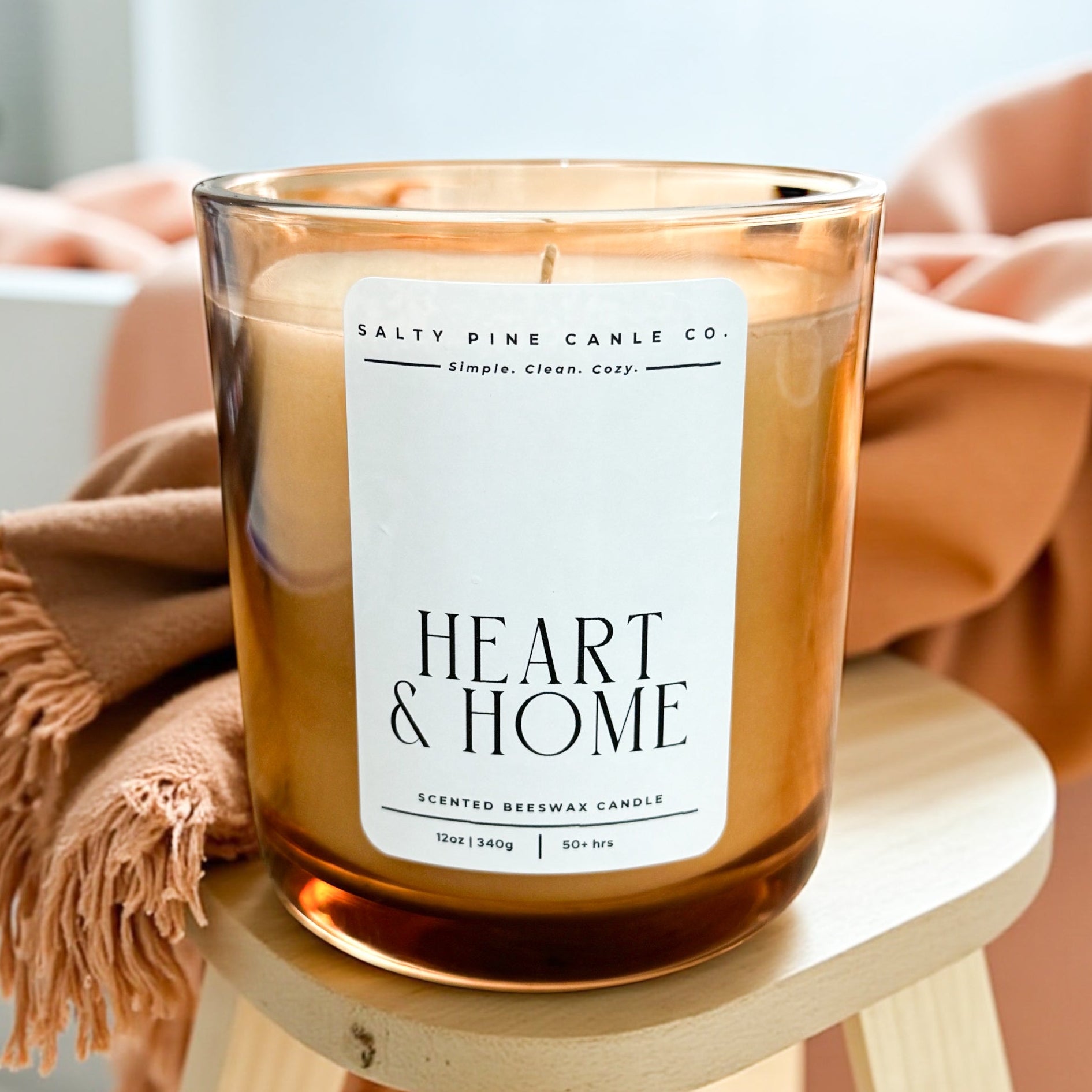 Heart and Home Beeswax Candle - 12oz