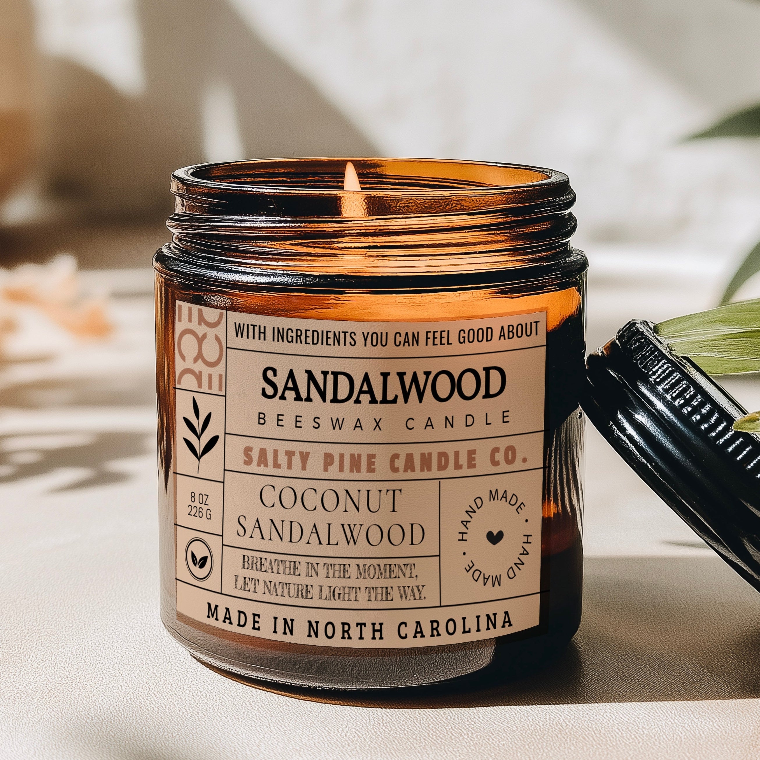 Sandalwood Beeswax Candle