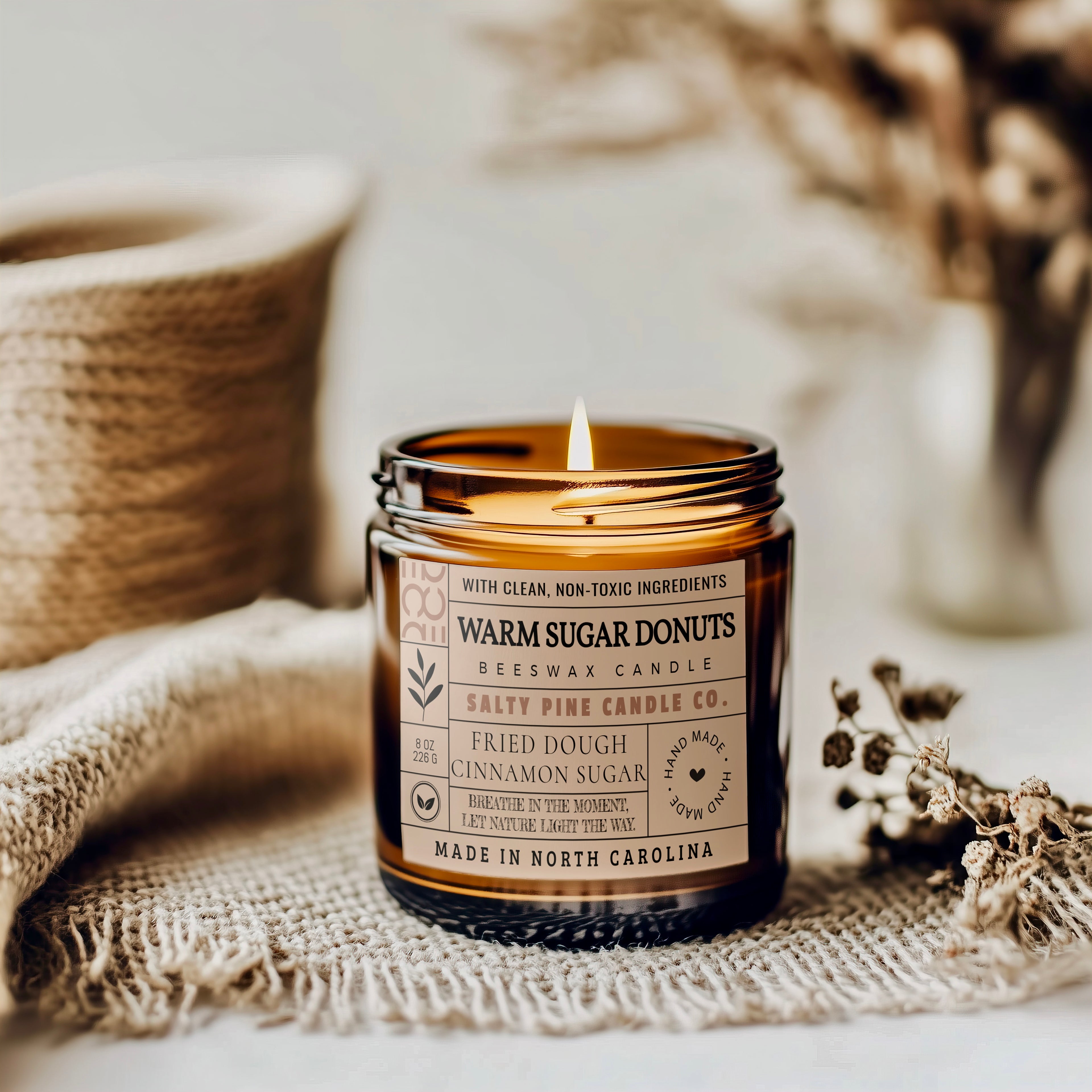 Warm Sugar Donuts Beeswax Candle
