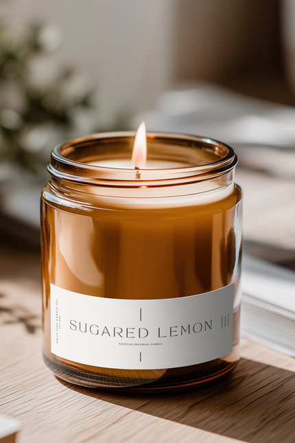 Sugared Lemon Beeswax Candle