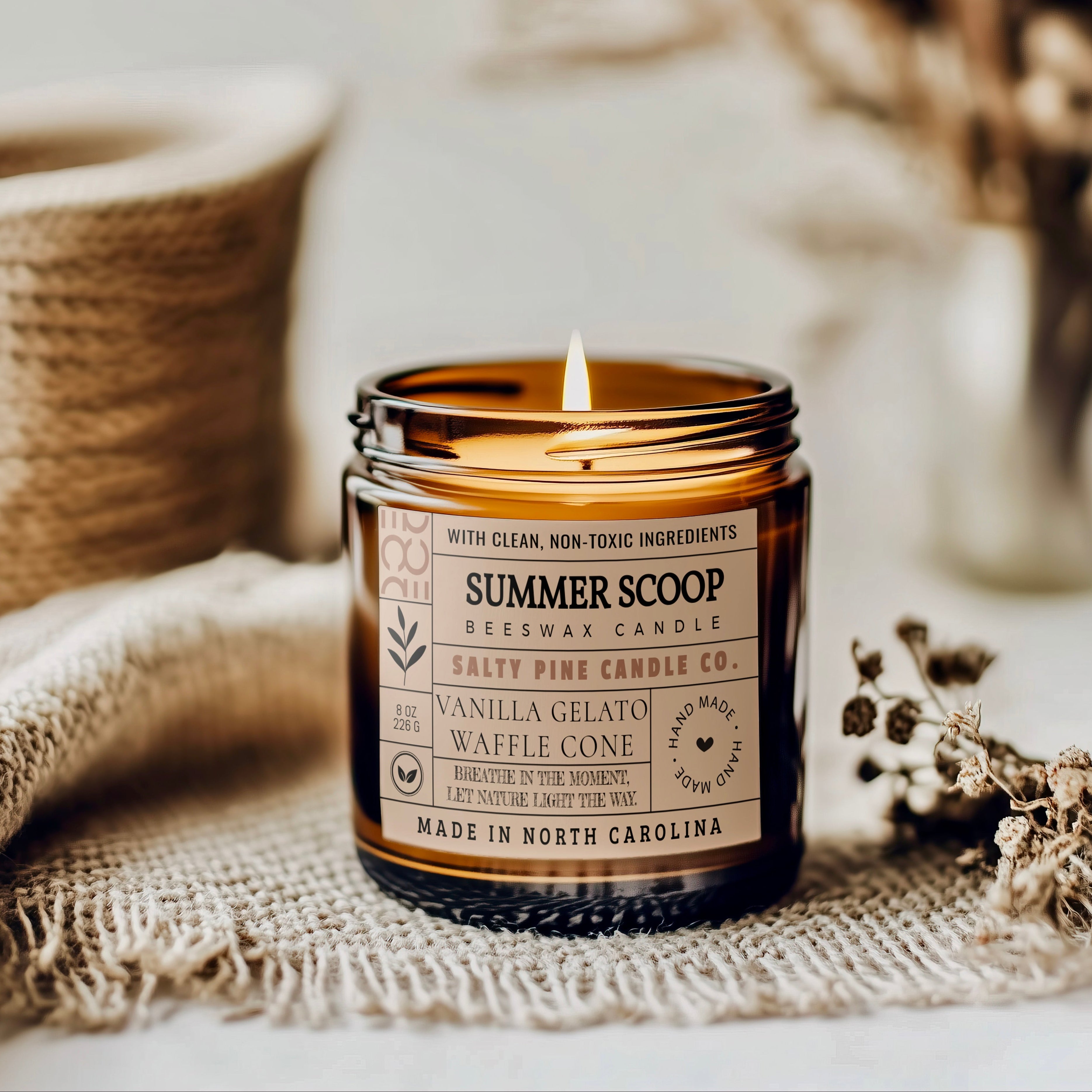 Summer Scoop Beeswax Candle