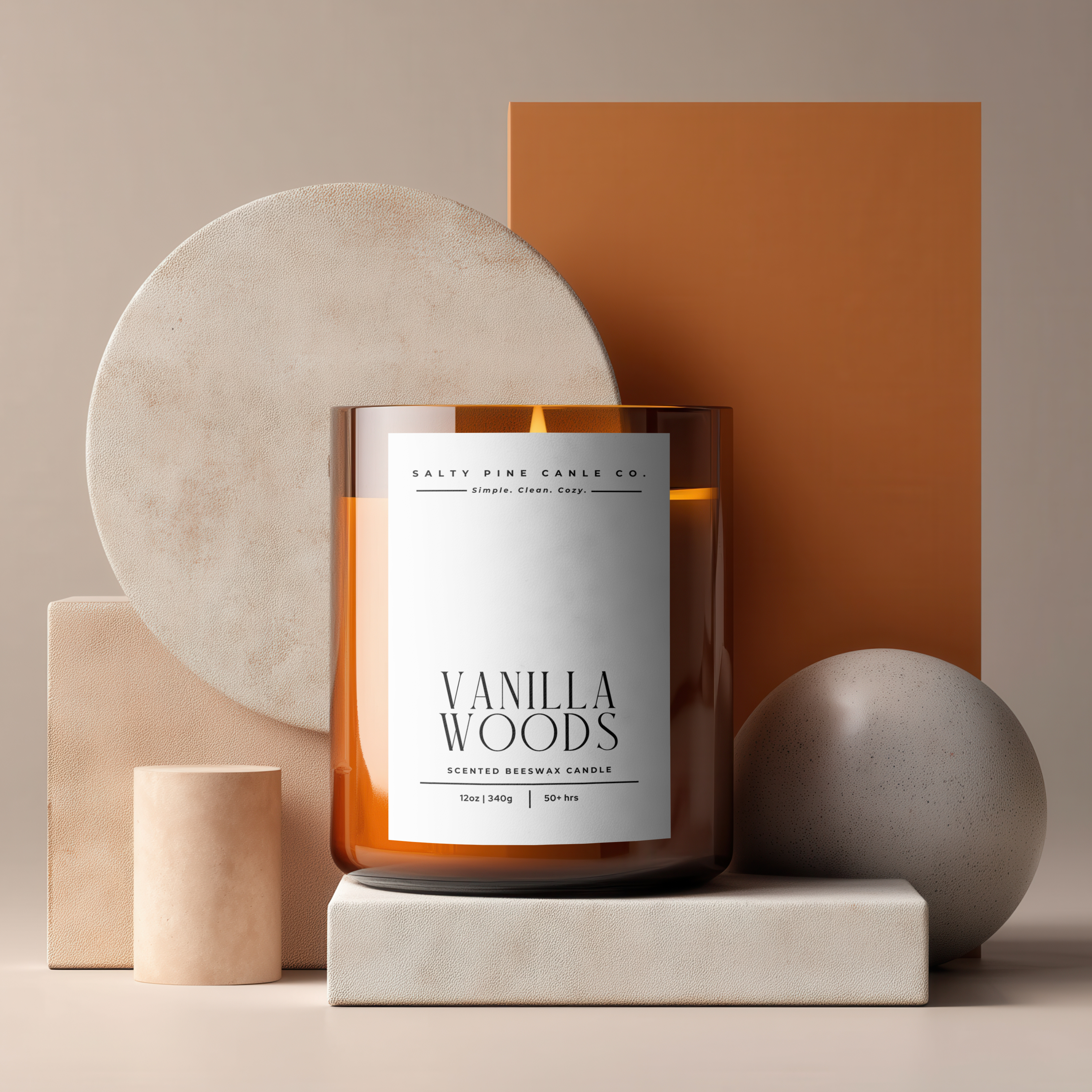 Vanilla Woods Beeswax Candle - 12oz