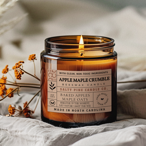 Apple Maple Crumble Fall Beeswax Candle