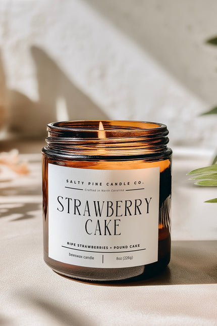 Strawberry Cake Beeswax Candle