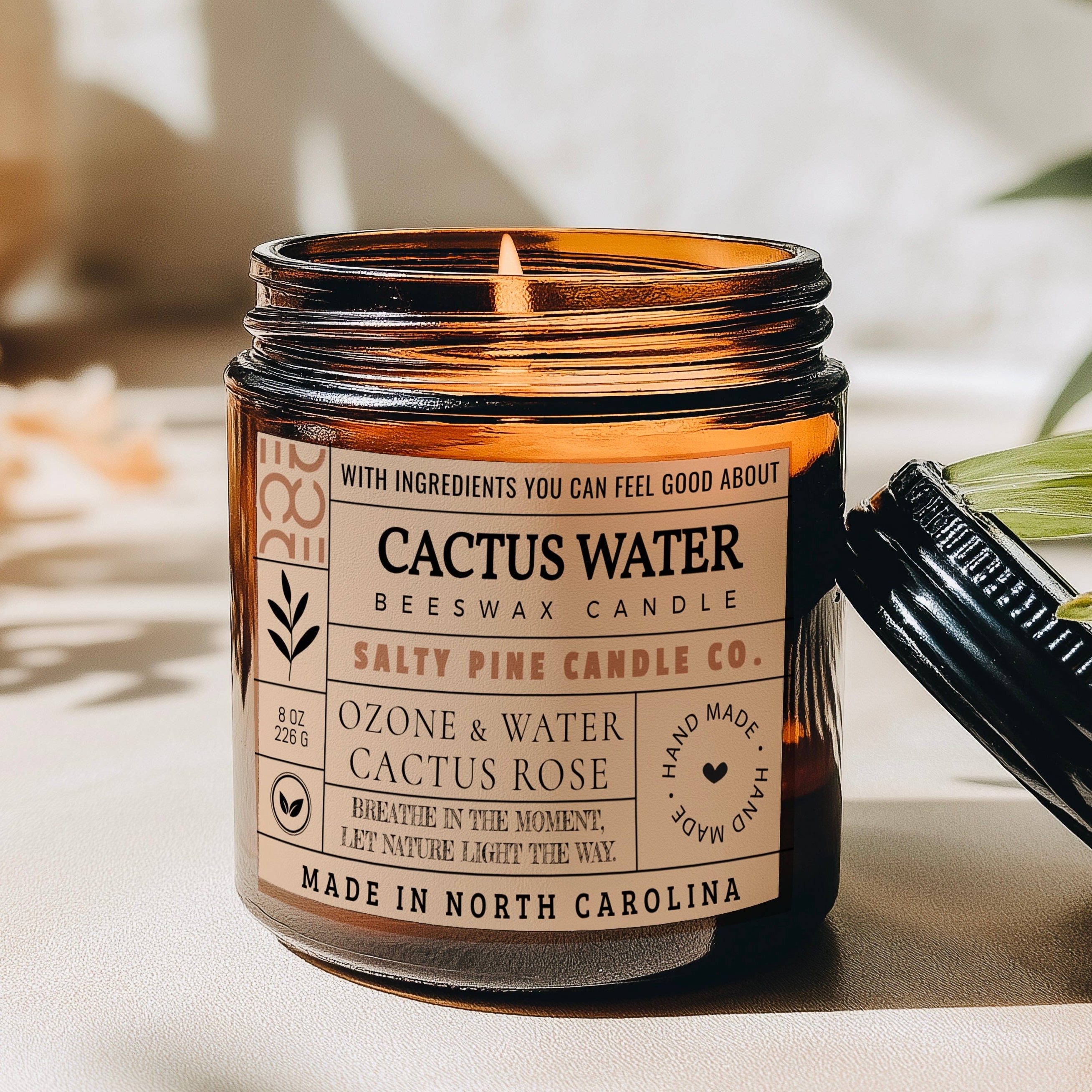 Cactus Water Beeswax Candle