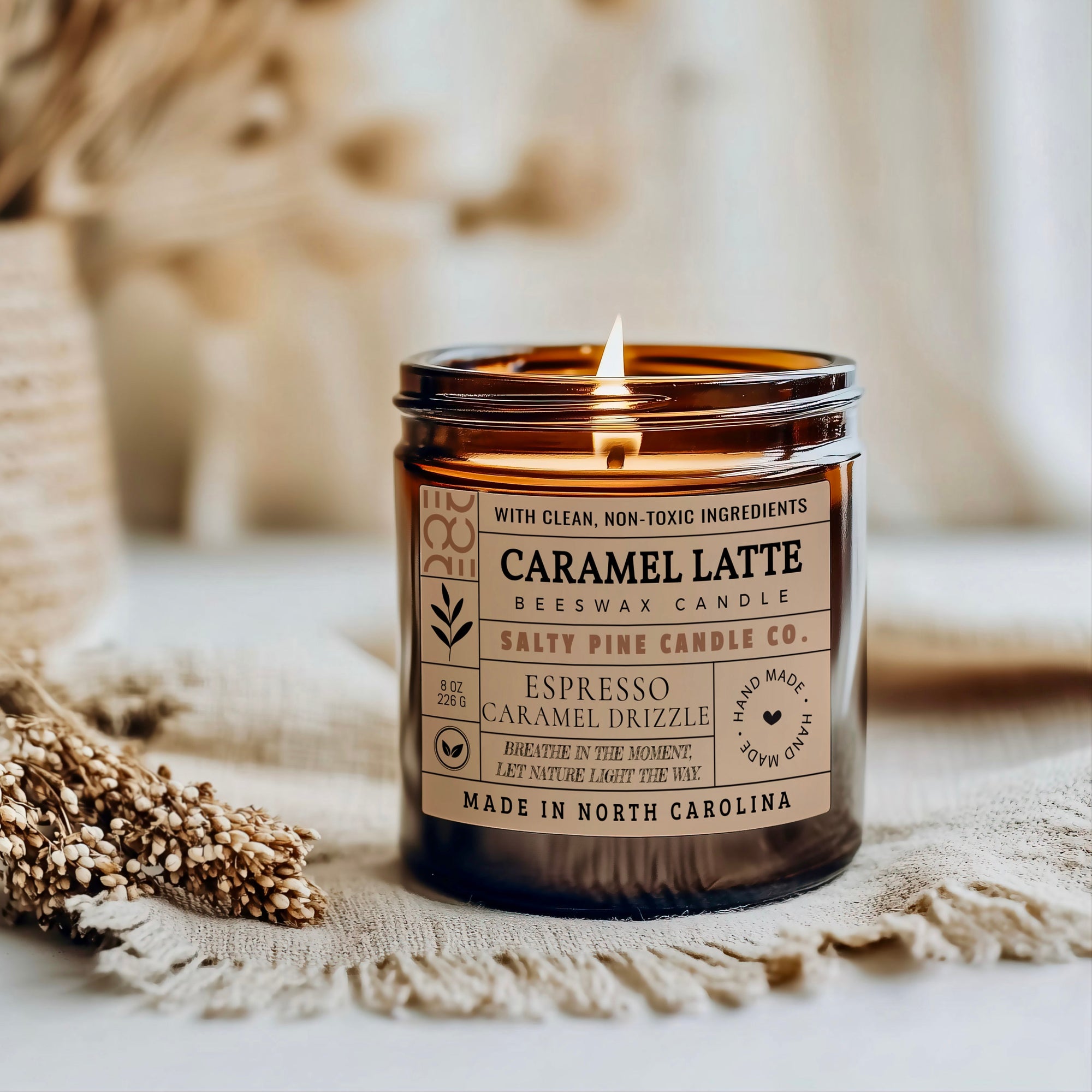 Caramel Latte Beeswax Candle