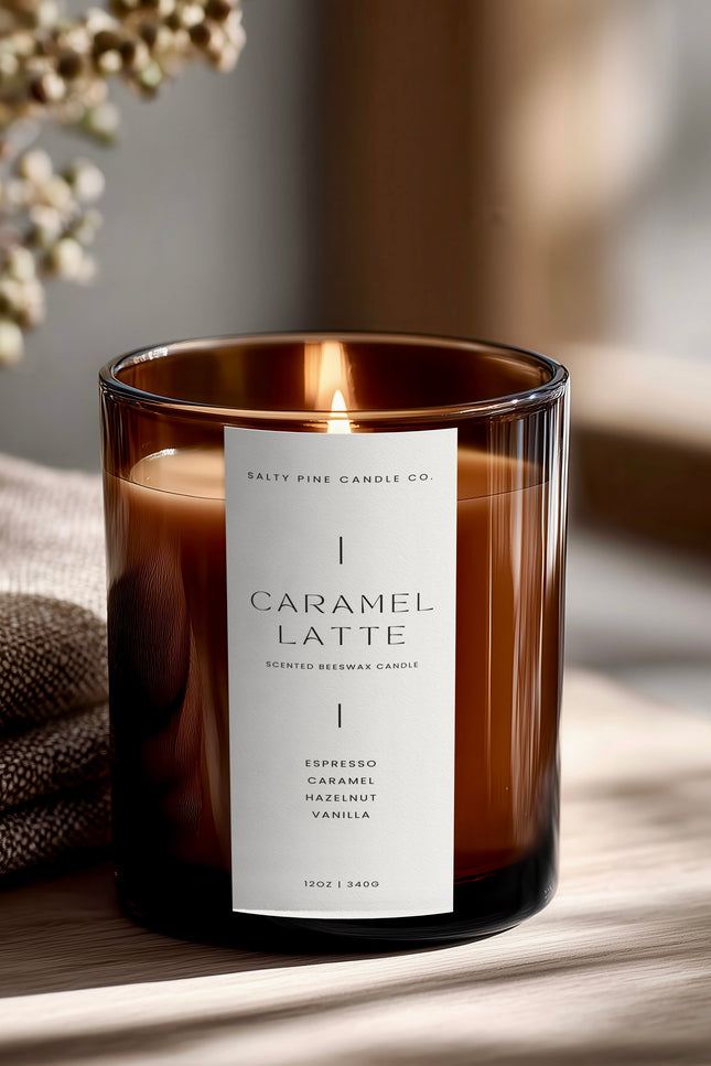 Caramel Latte Beeswax Candle - 12oz