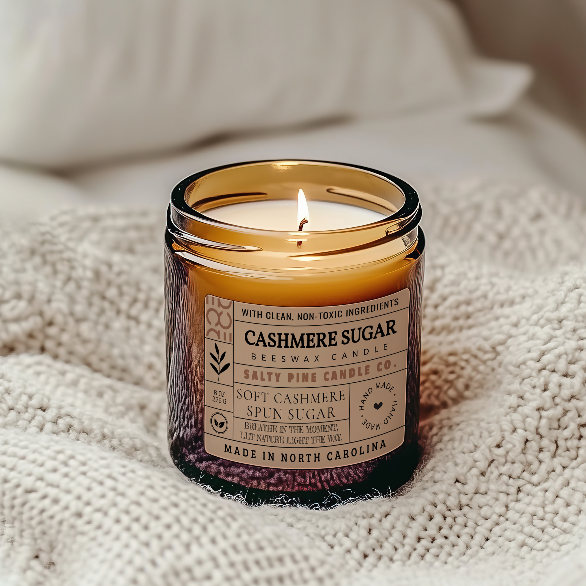 Cashmere Sugar Beeswax Candle