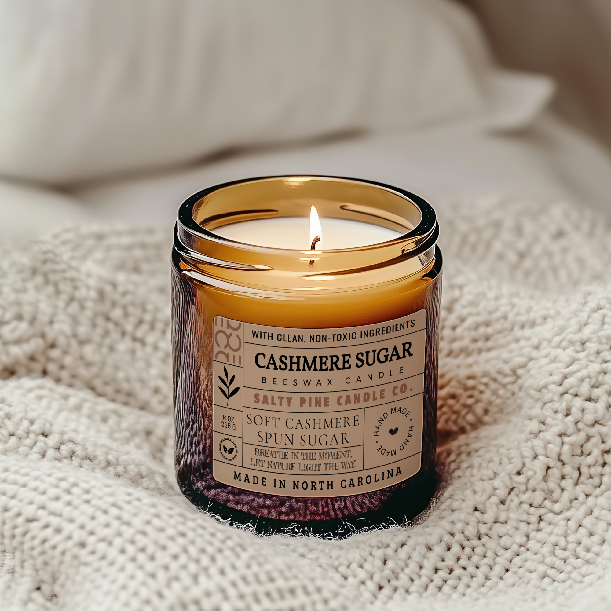 Cashmere Sugar Beeswax Candle