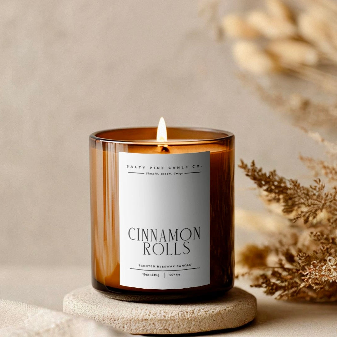 Cinnamon Rolls 12oz Fall Beeswax Candle