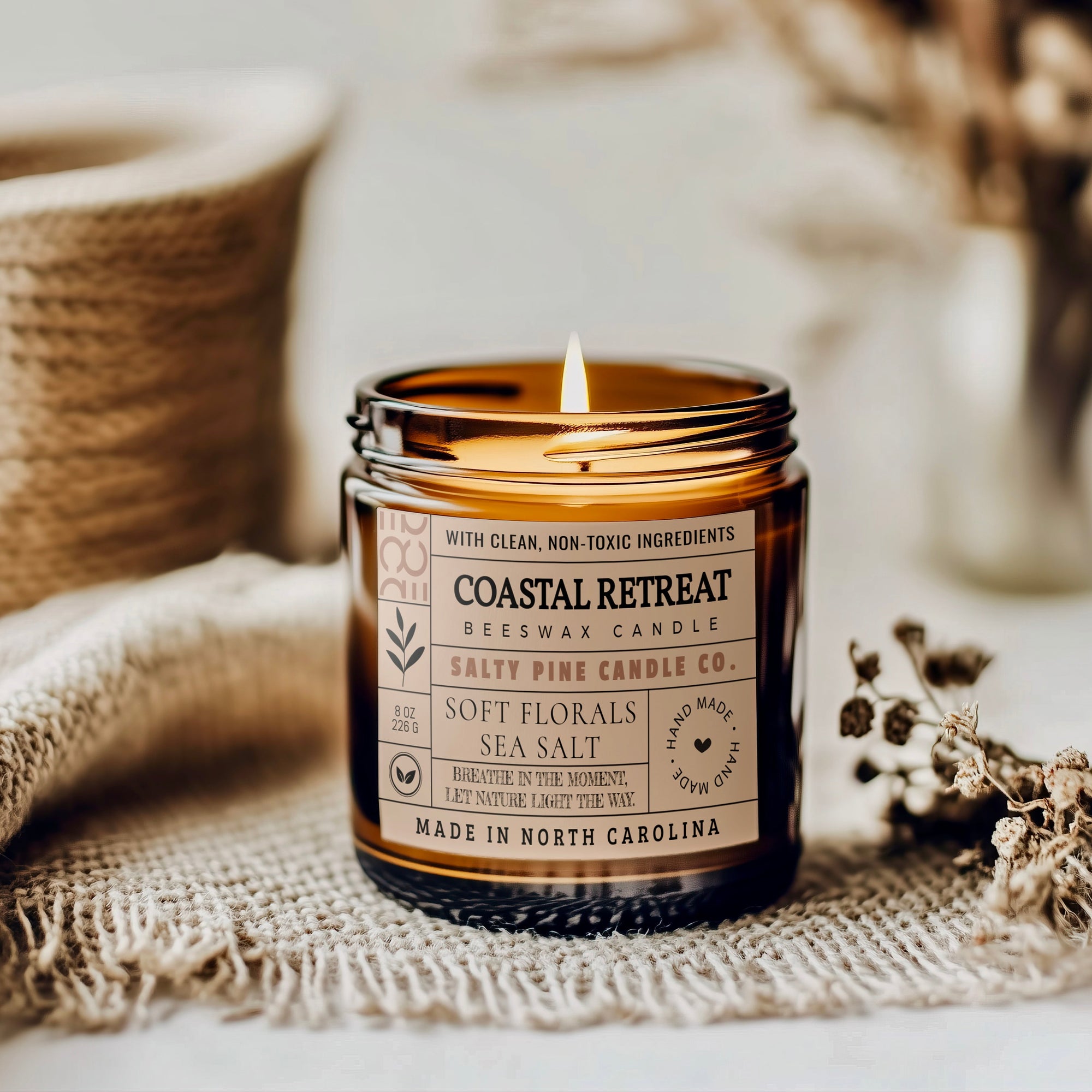 Coastal Retreat Beeswax Candle