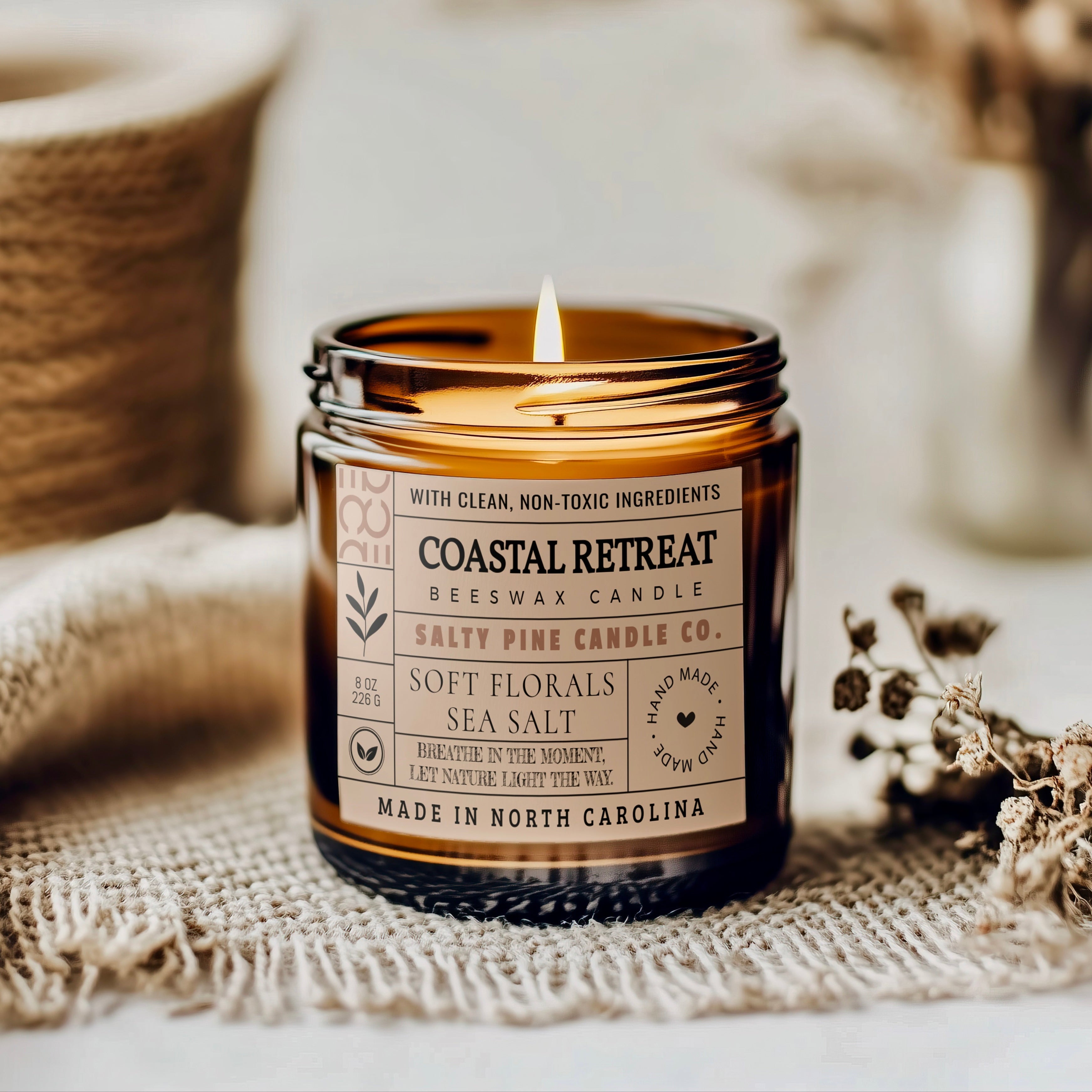 Coastal Retreat Beeswax Candle