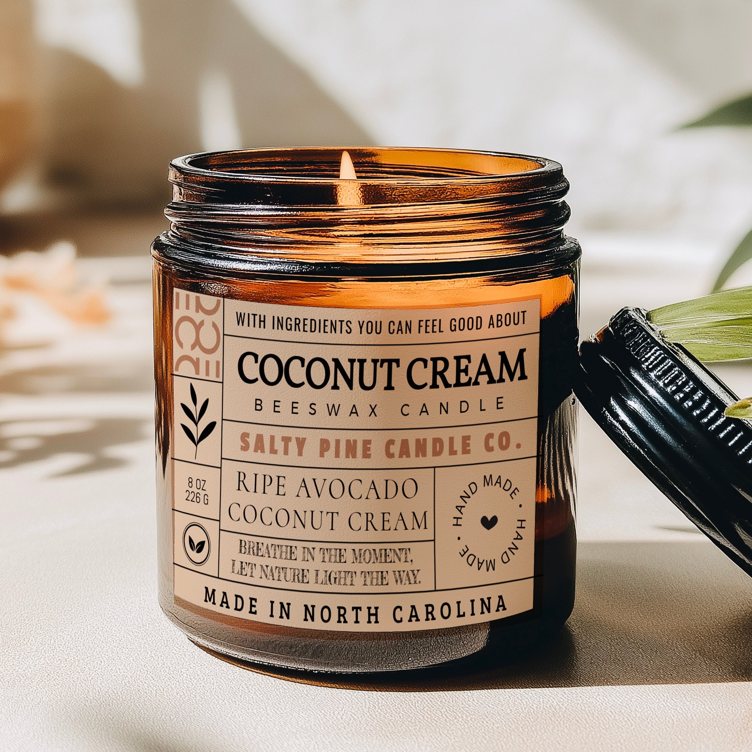 Coconut Cream Beeswax Candle