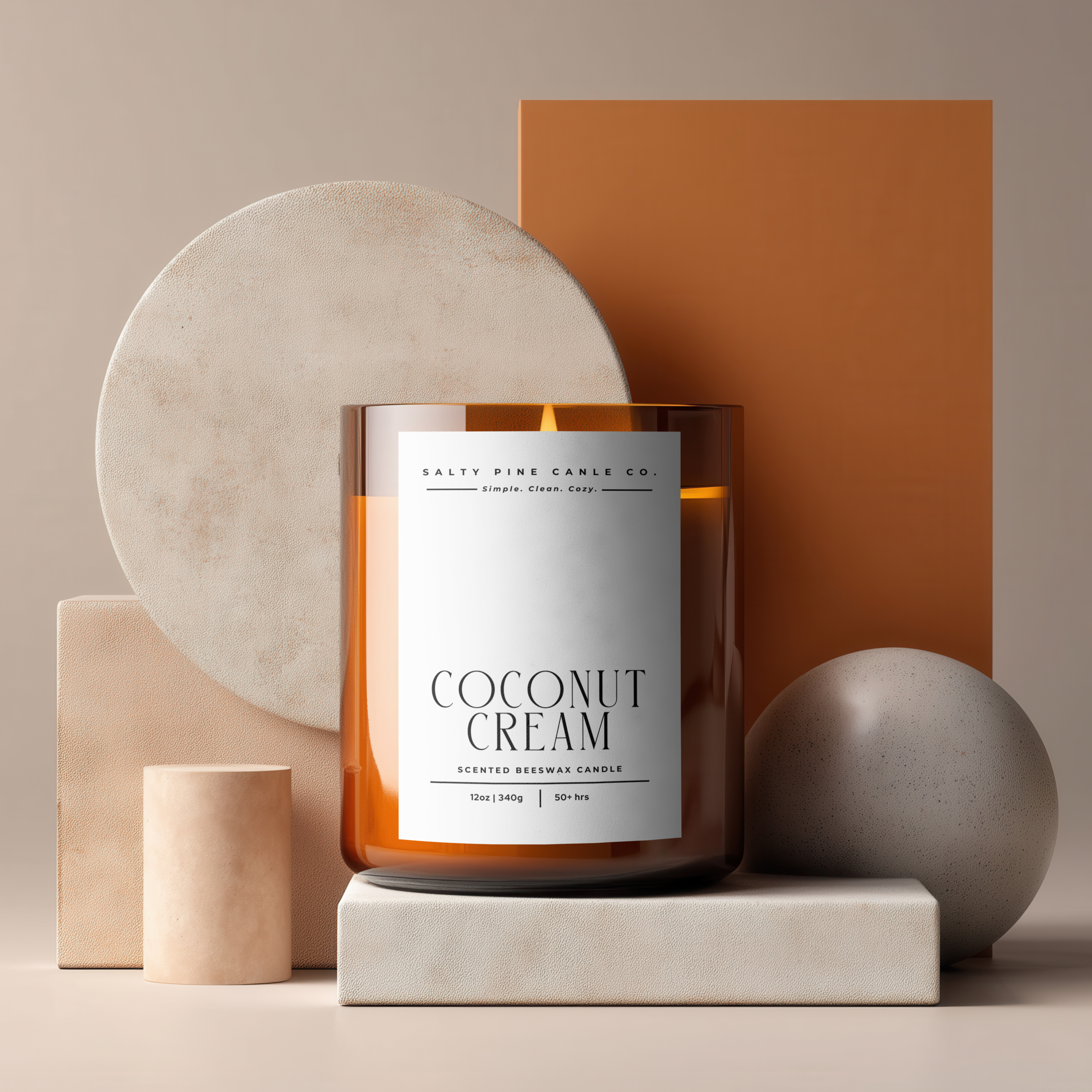 Coconut Cream Beeswax Candle - 12oz