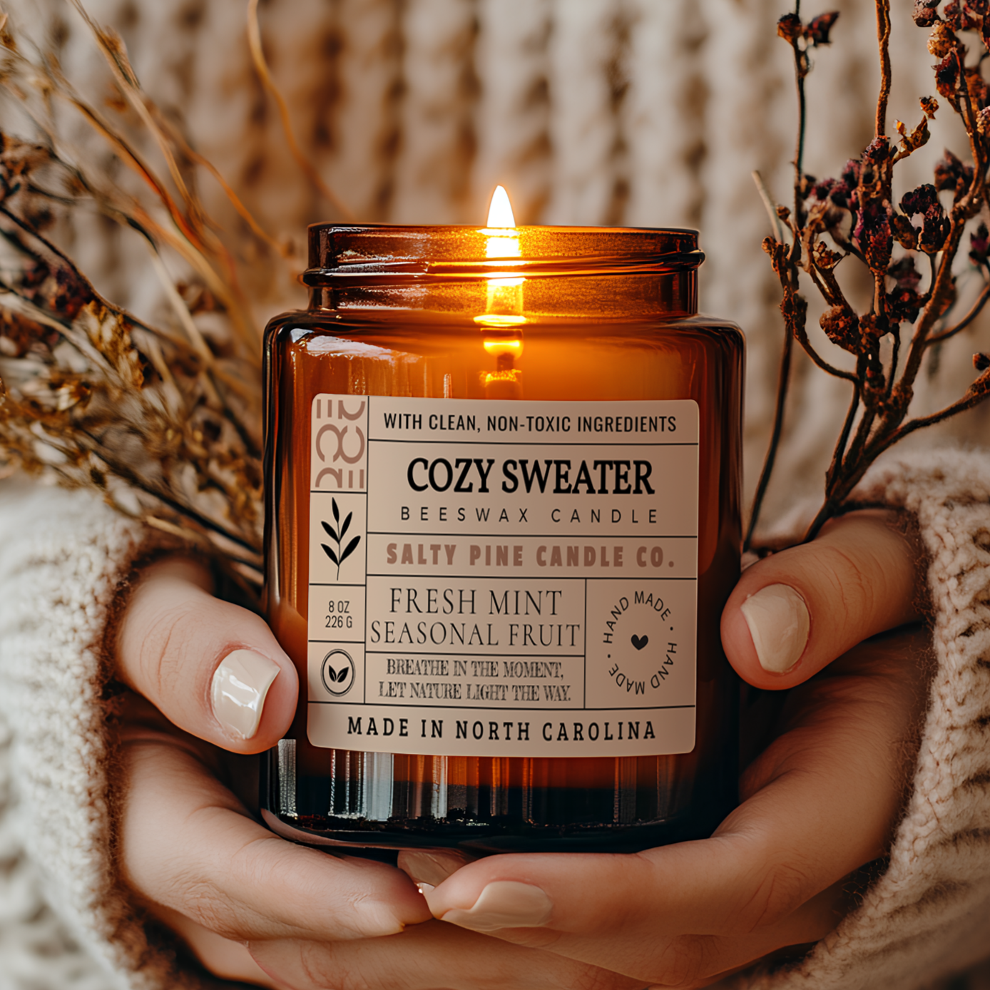 Cozy Sweater Beeswax Candle