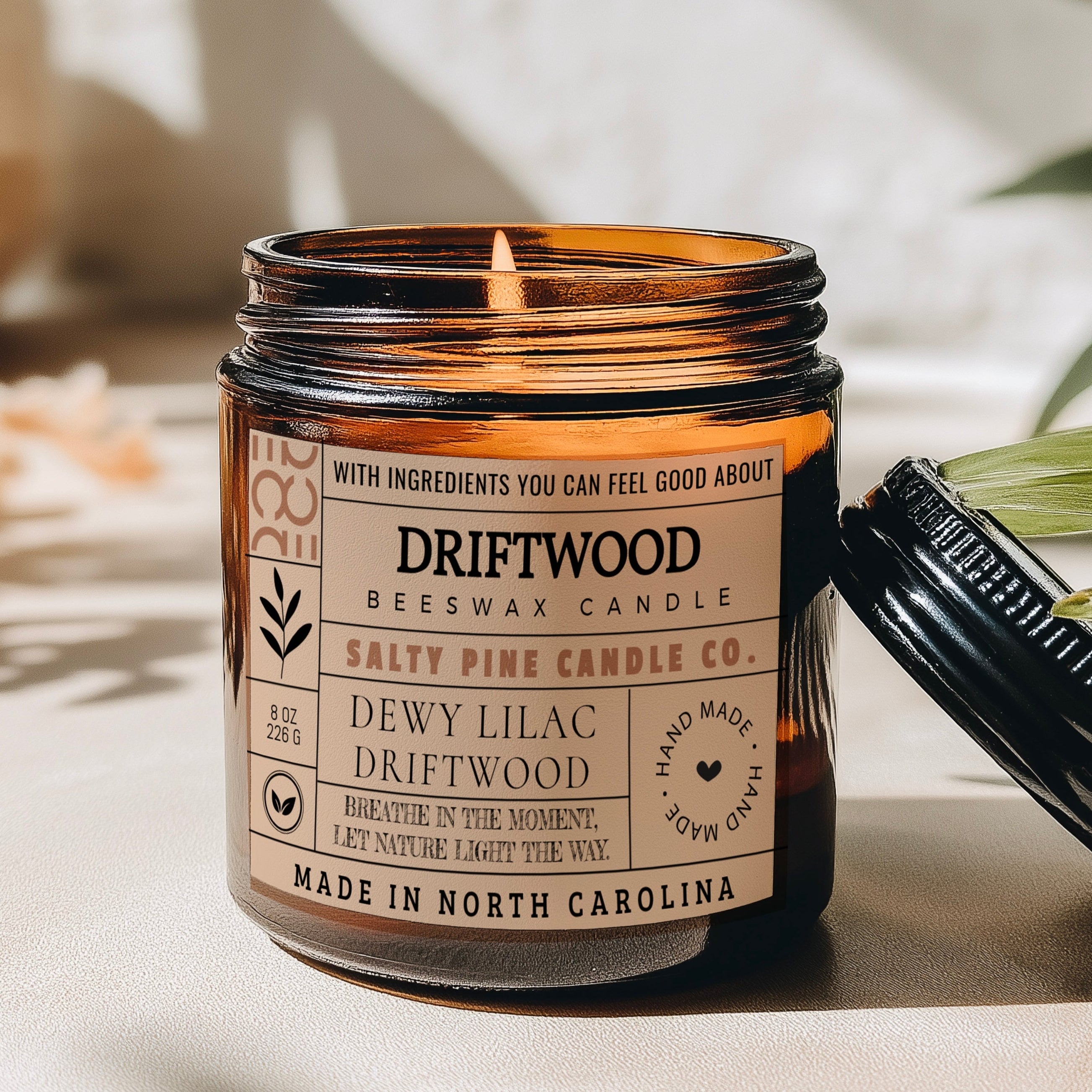Driftwood Beeswax Candle