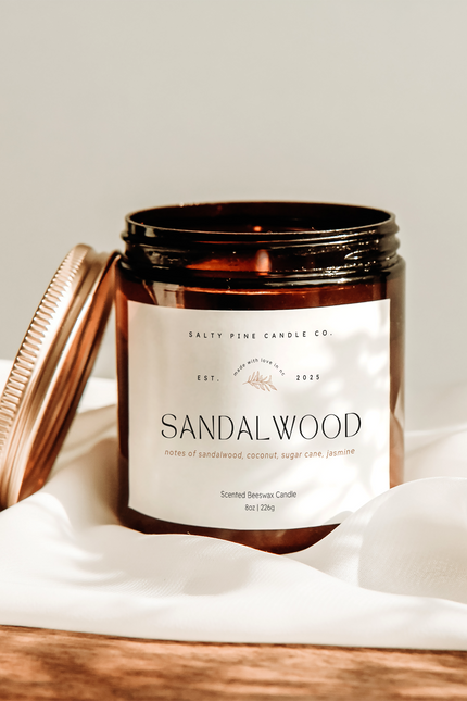 Sandalwood Beeswax Candle