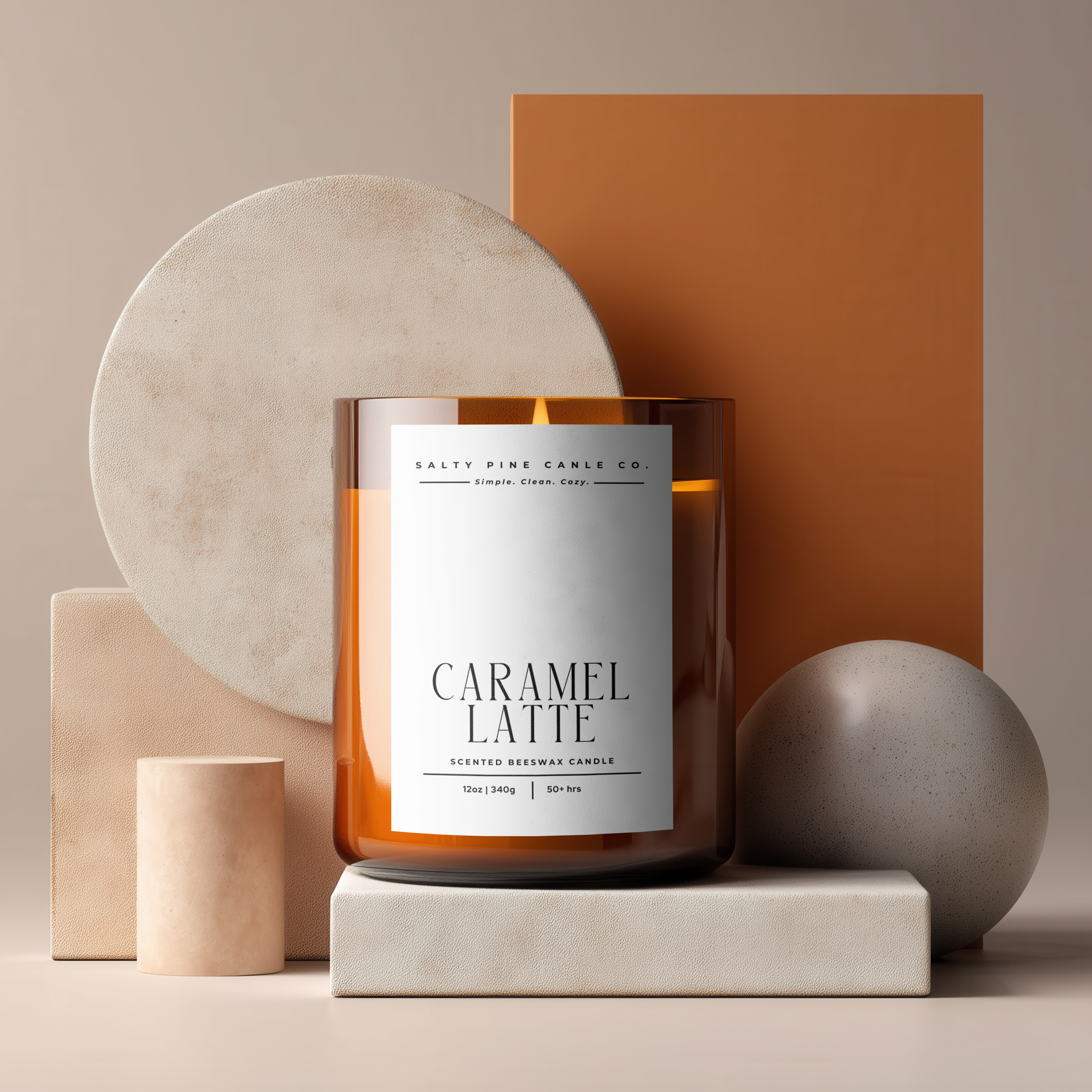 Caramel Latte Beeswax Candle - 12oz