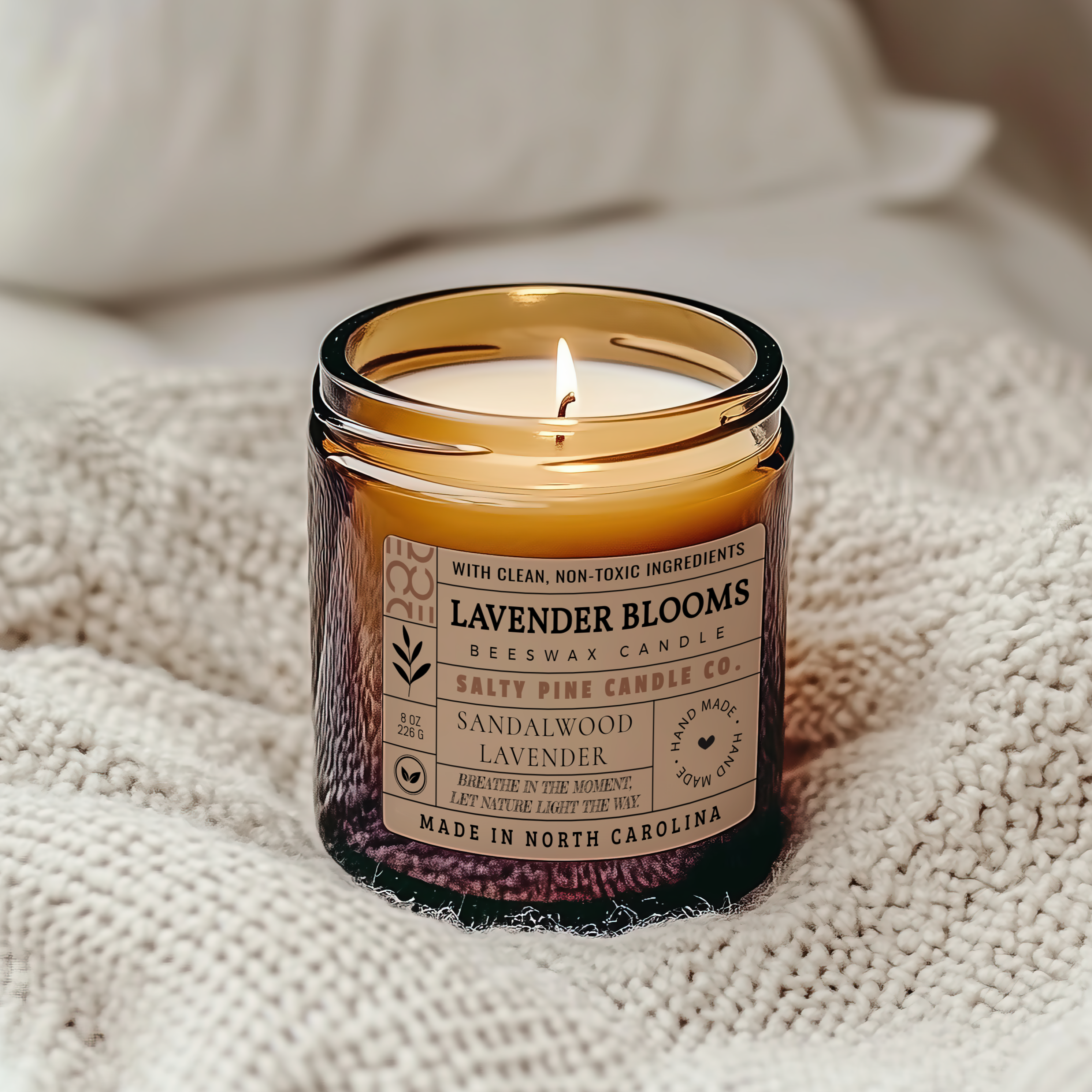 Lavender Beeswax Candle