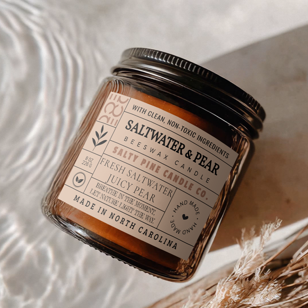 Saltwater & Pear Beeswax Candle