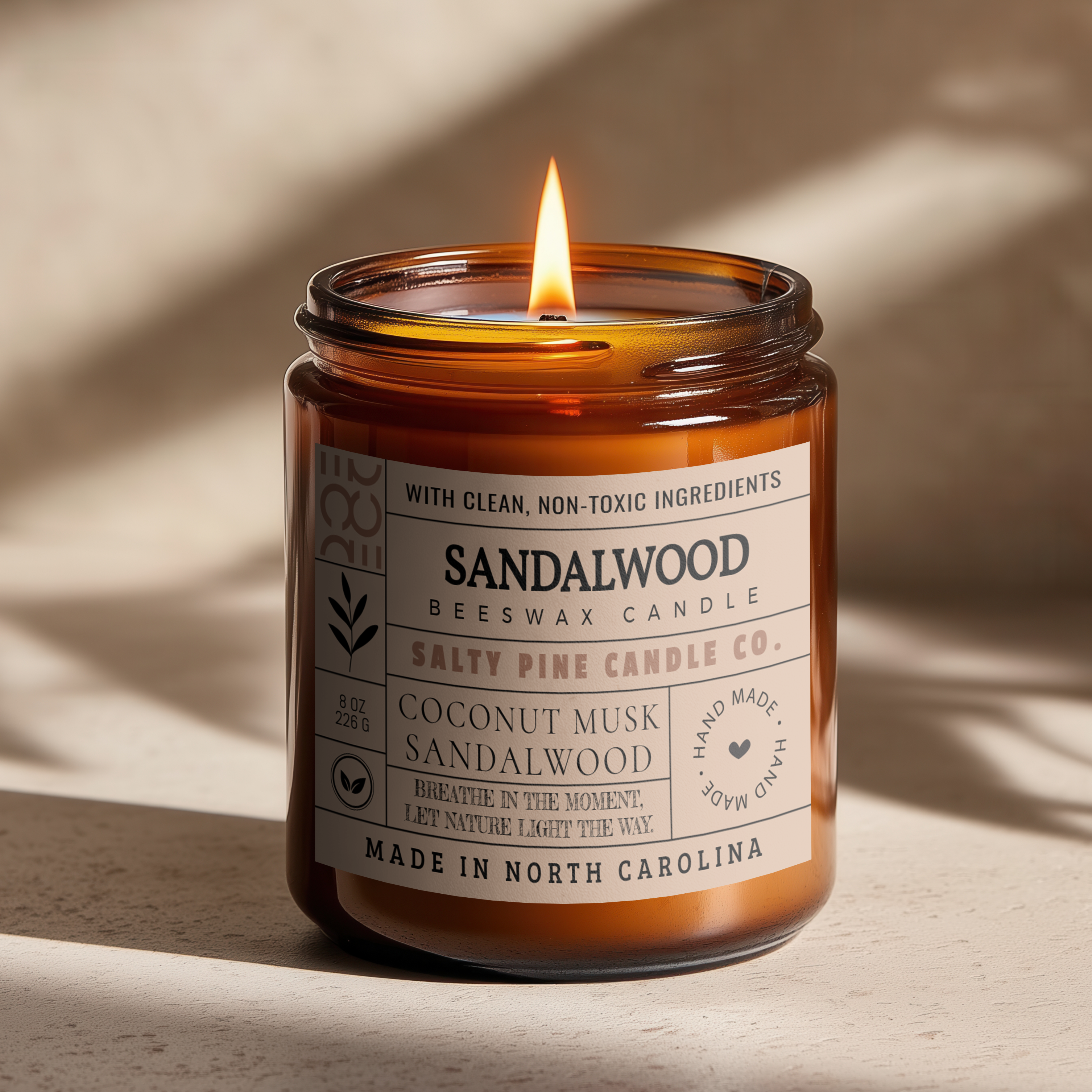 Sandalwood Beeswax Candle