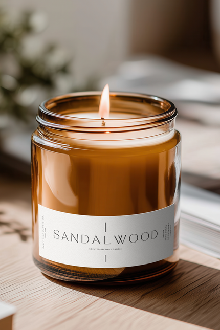 Sandalwood Beeswax Candle