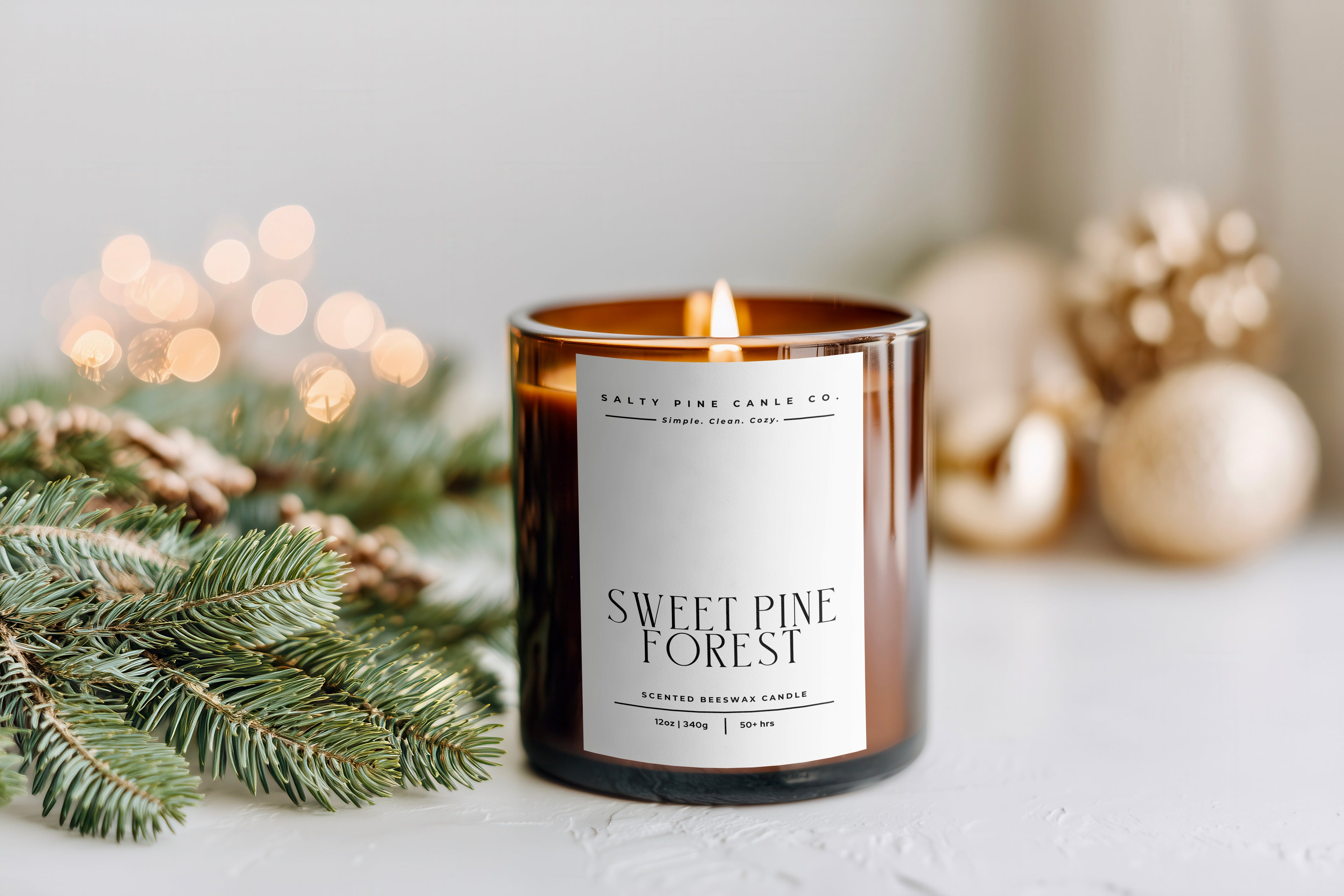 Sweet Pine Forest 12oz Fall Beeswax Candle