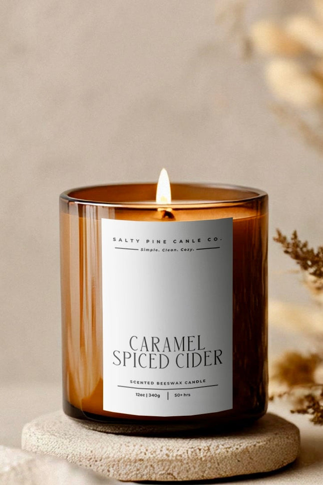 Caramel Spiced Cider Fall 12oz Candle