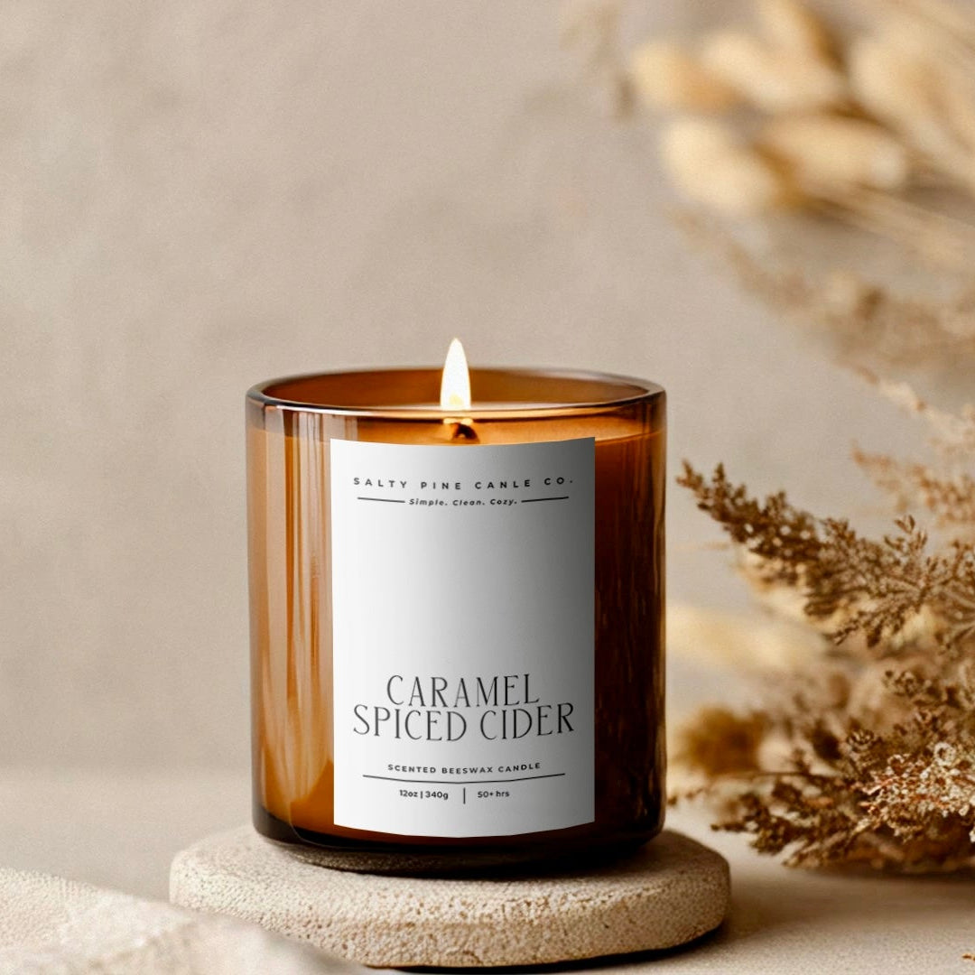 Caramel Spiced Cider Fall 12oz Candle