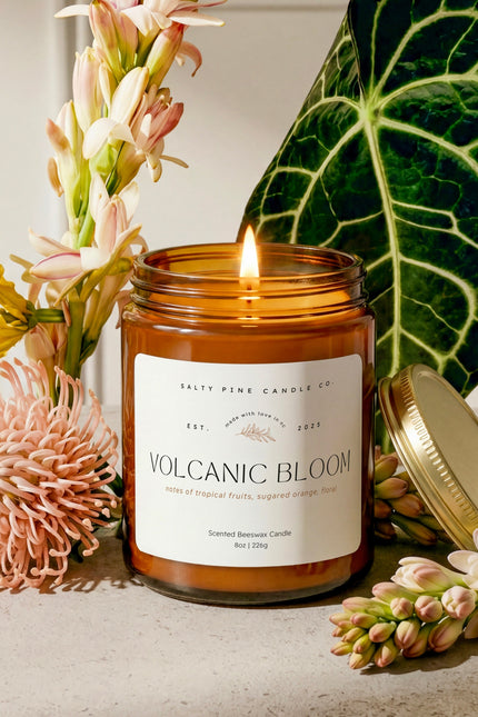 Volcanic Bloom Beeswax Candle