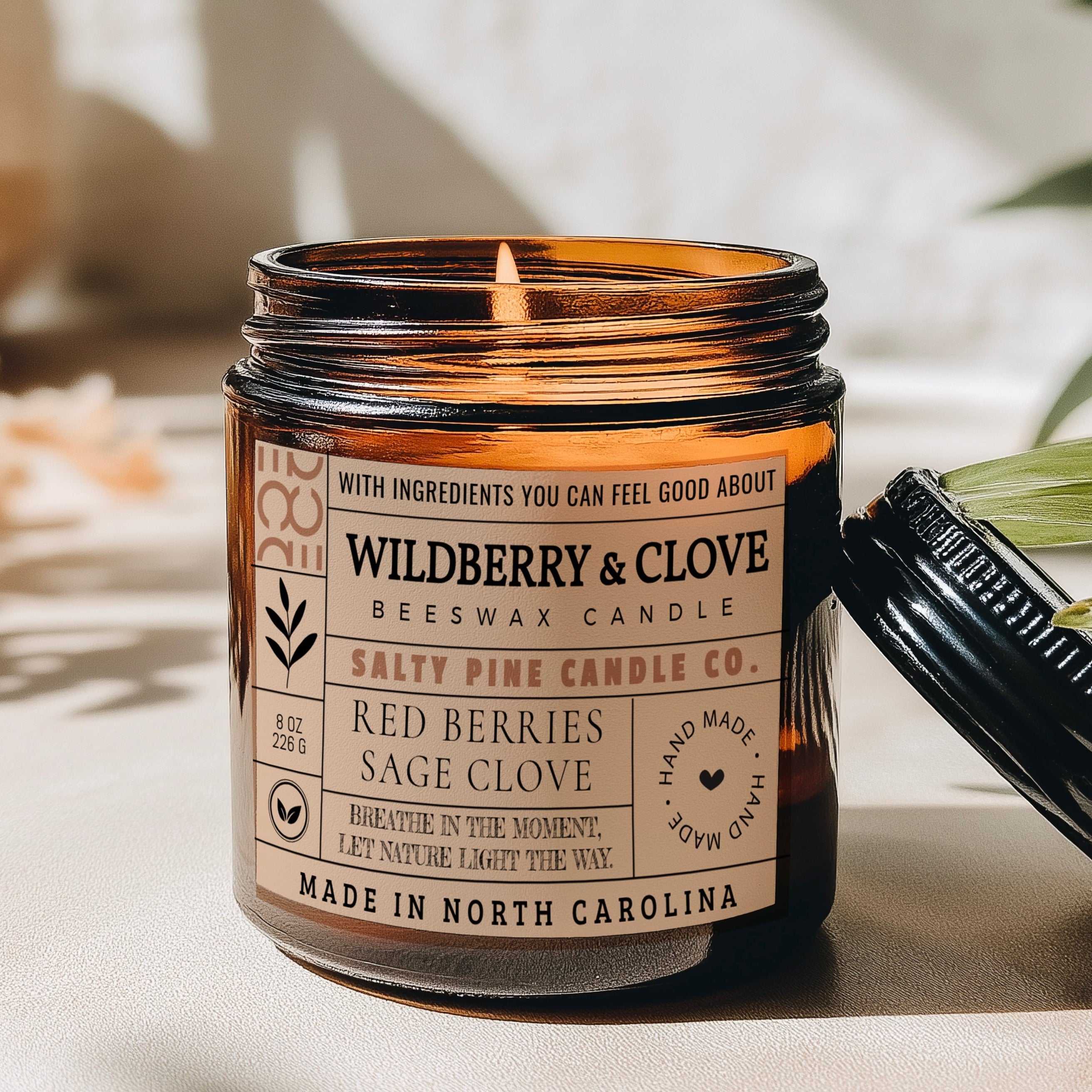 Wildberry and Clove Beeswax Candle